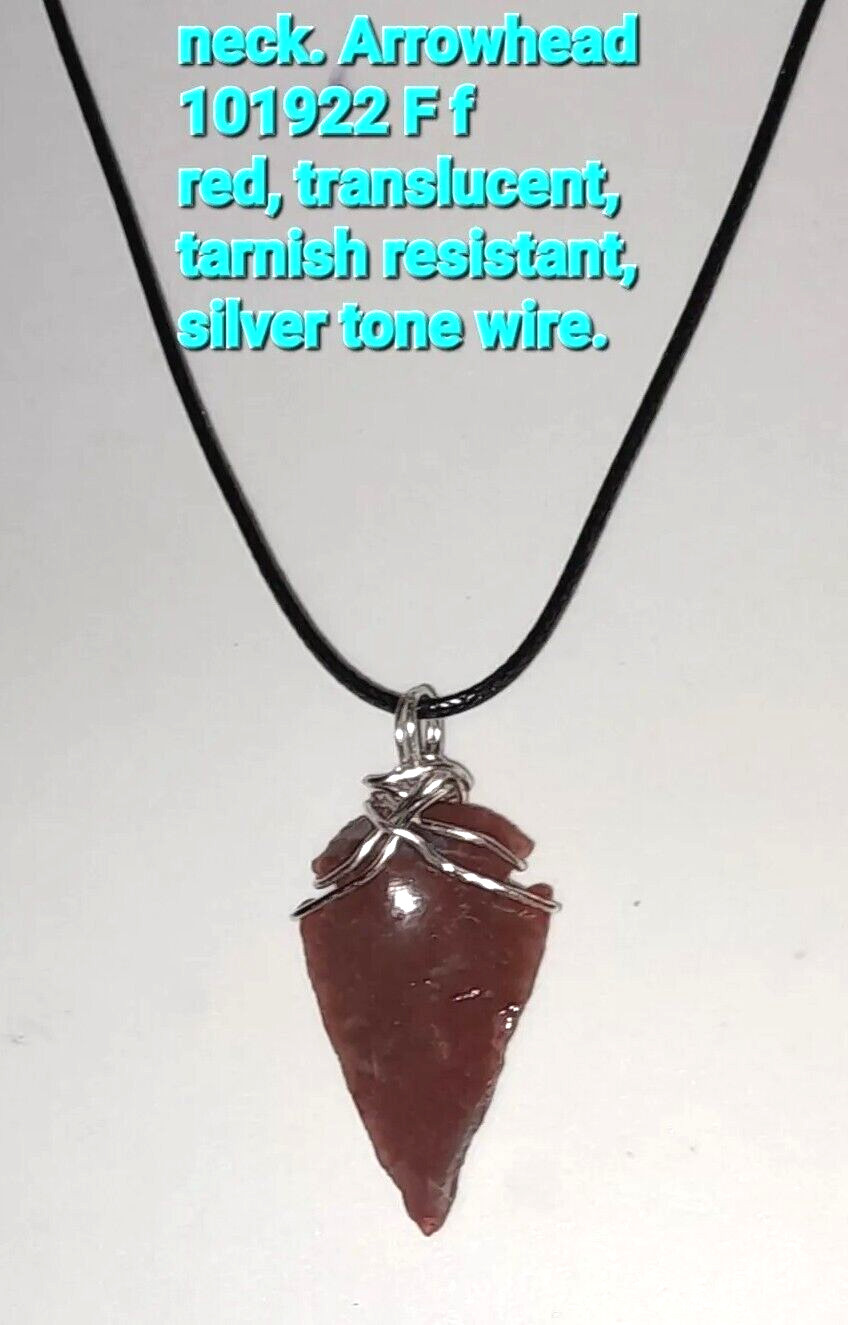 New Hand Knapped natural stone Arrowhead pendants necklaces heritage warriors