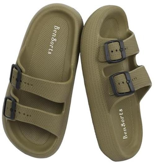 Pillow Sandals for Women Men Thick Sole 11-11.5 Women/10-10.5 Men Green
