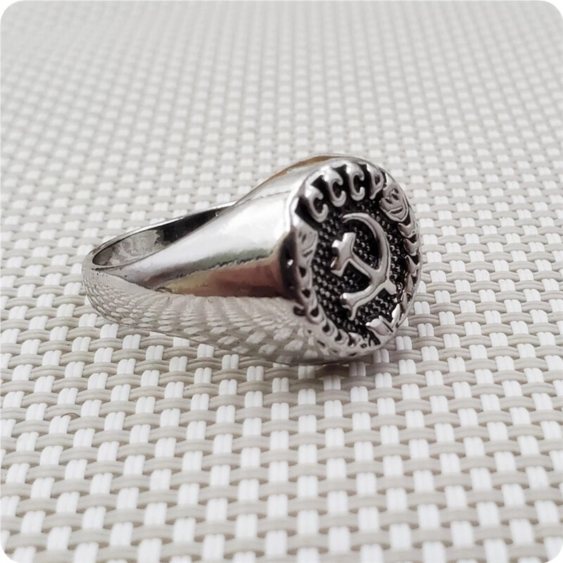 Russian Communist Party Stainless Steel CCCP Collectible Ring Jewelry