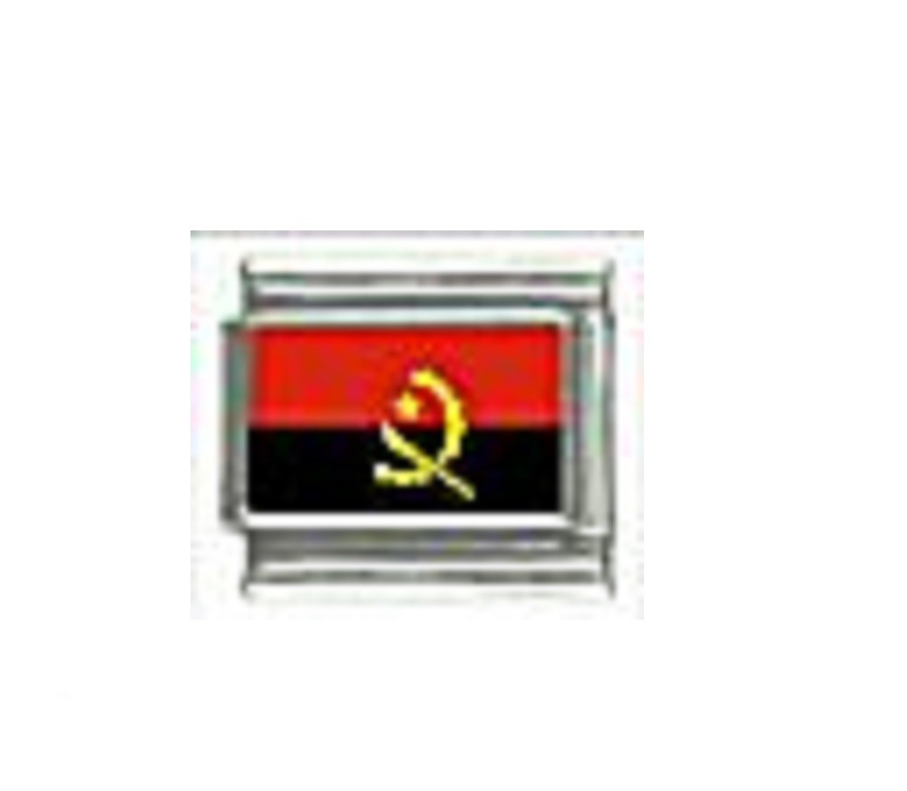 Angola flag photo enamel Italian charm – fits 9mm Italian Charm bracelets