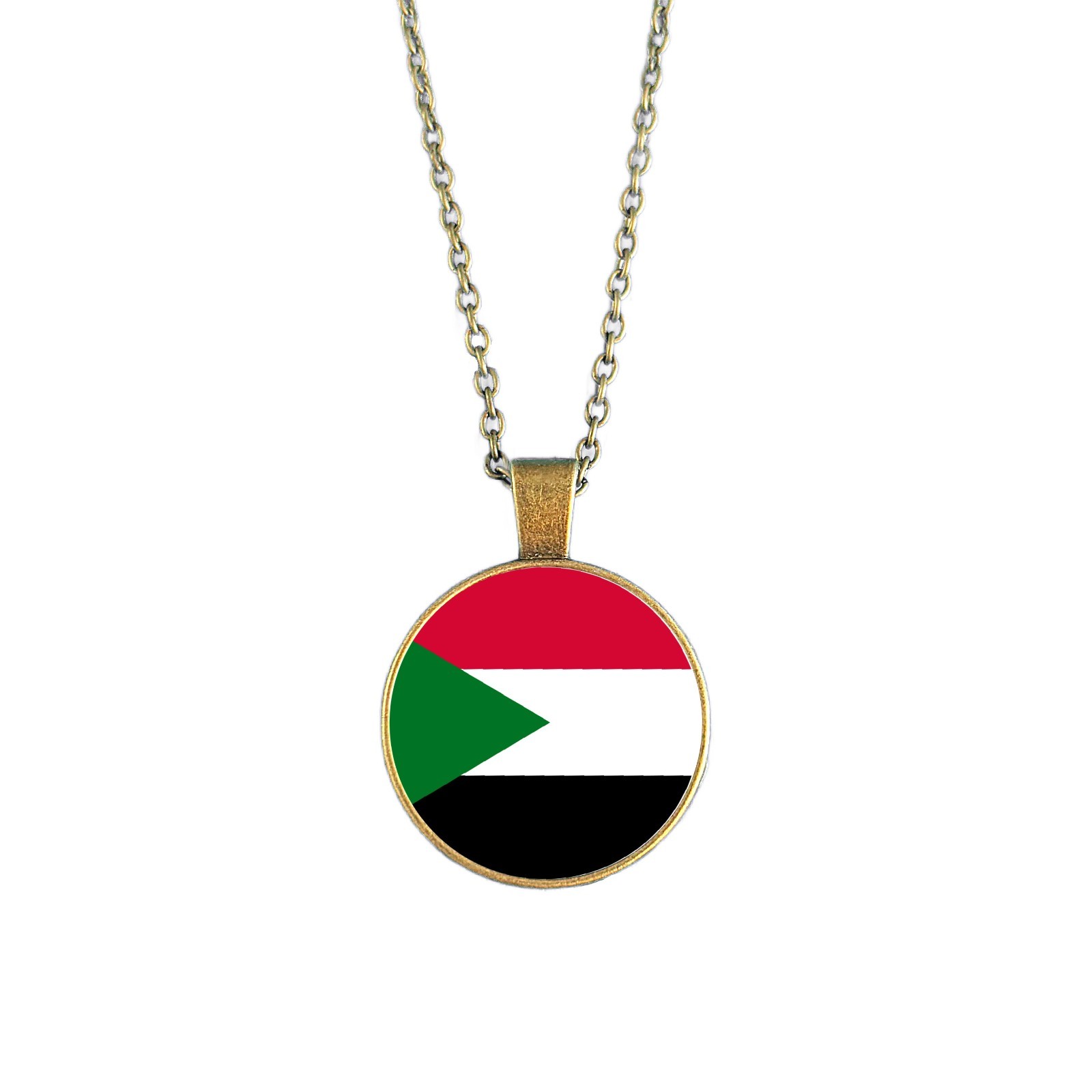 Sudan Flag Necklace • Sudanese Pendant Jewellery • Gift for Sudanese Women