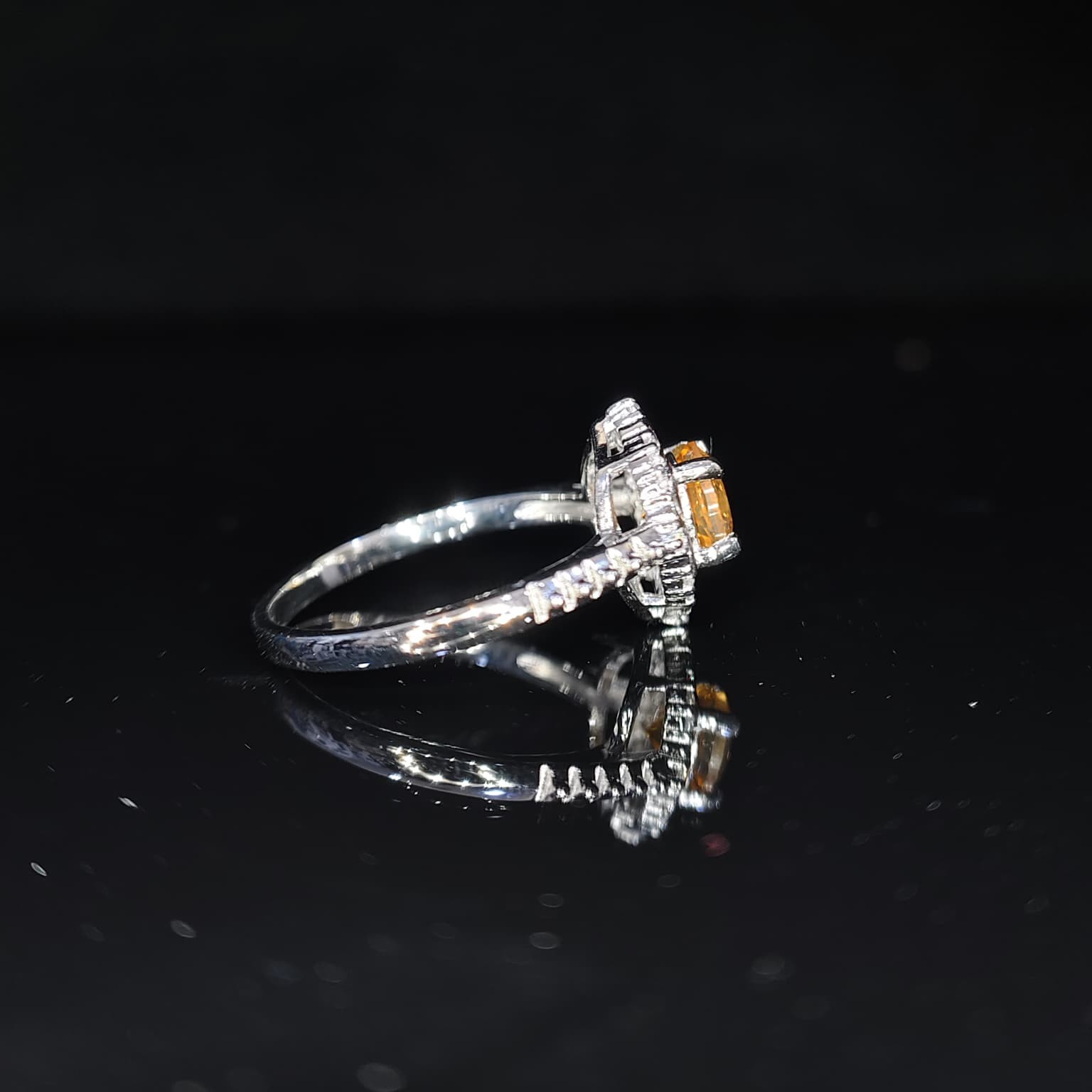 Citrine Round 6.00 MM Ring size 9 925 Sterling Silver Ring Gift Her.