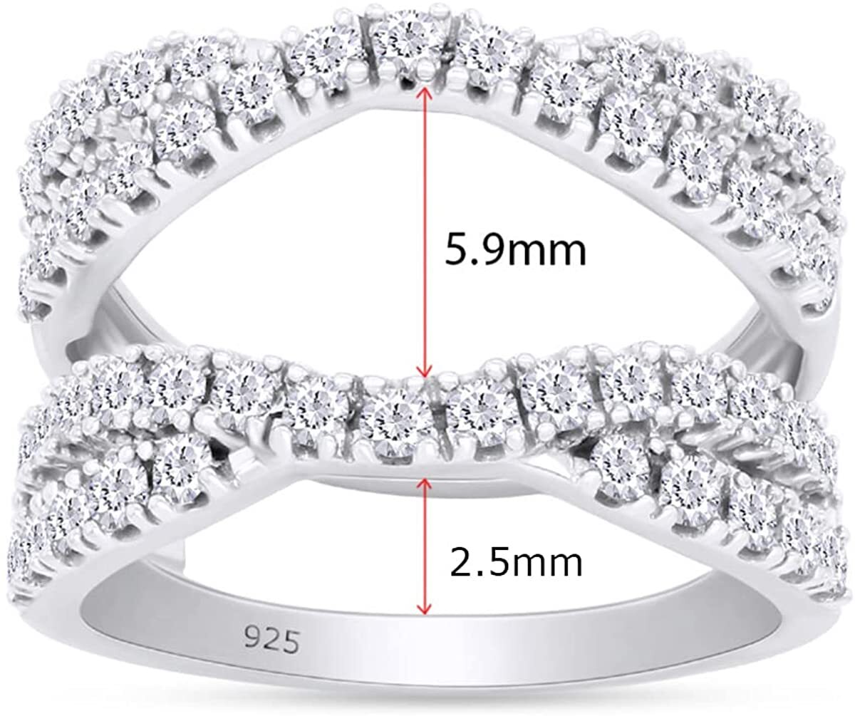 Womens Ring Guard Ring Enhancers Wrap Ring Infinity CZ 925 Sterling Silver