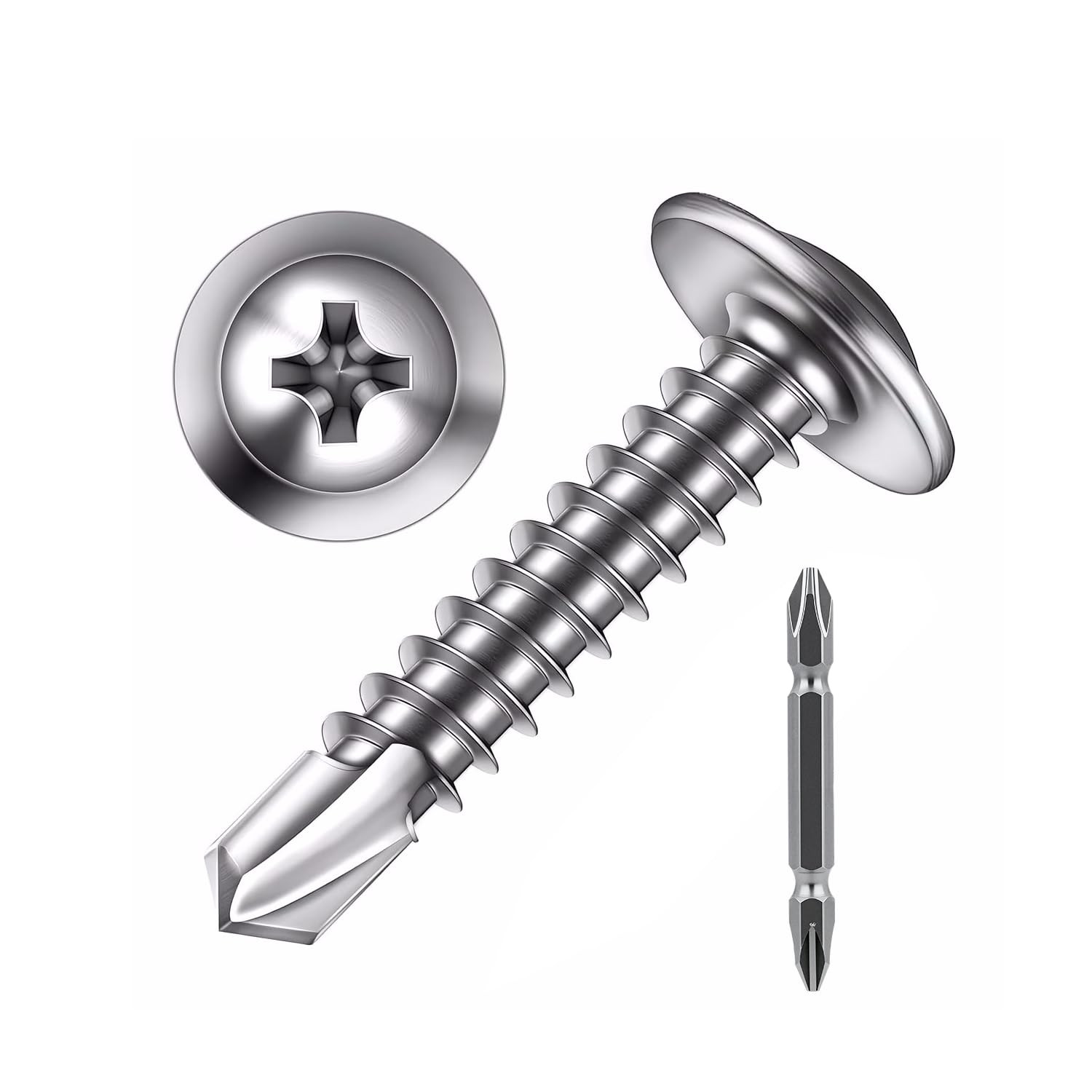 95 Pcs (#10 x 1 1/2″ /4.8×38) Philips Truss Head Self Tapping Sheet Metal Screws