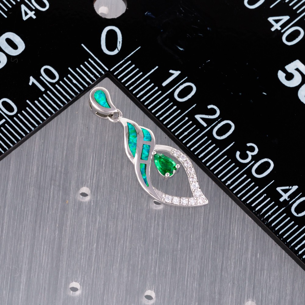 3x5Simulated Emerald Green Fire Opal Silver Filled Jewelry Drop Pierced Earrings