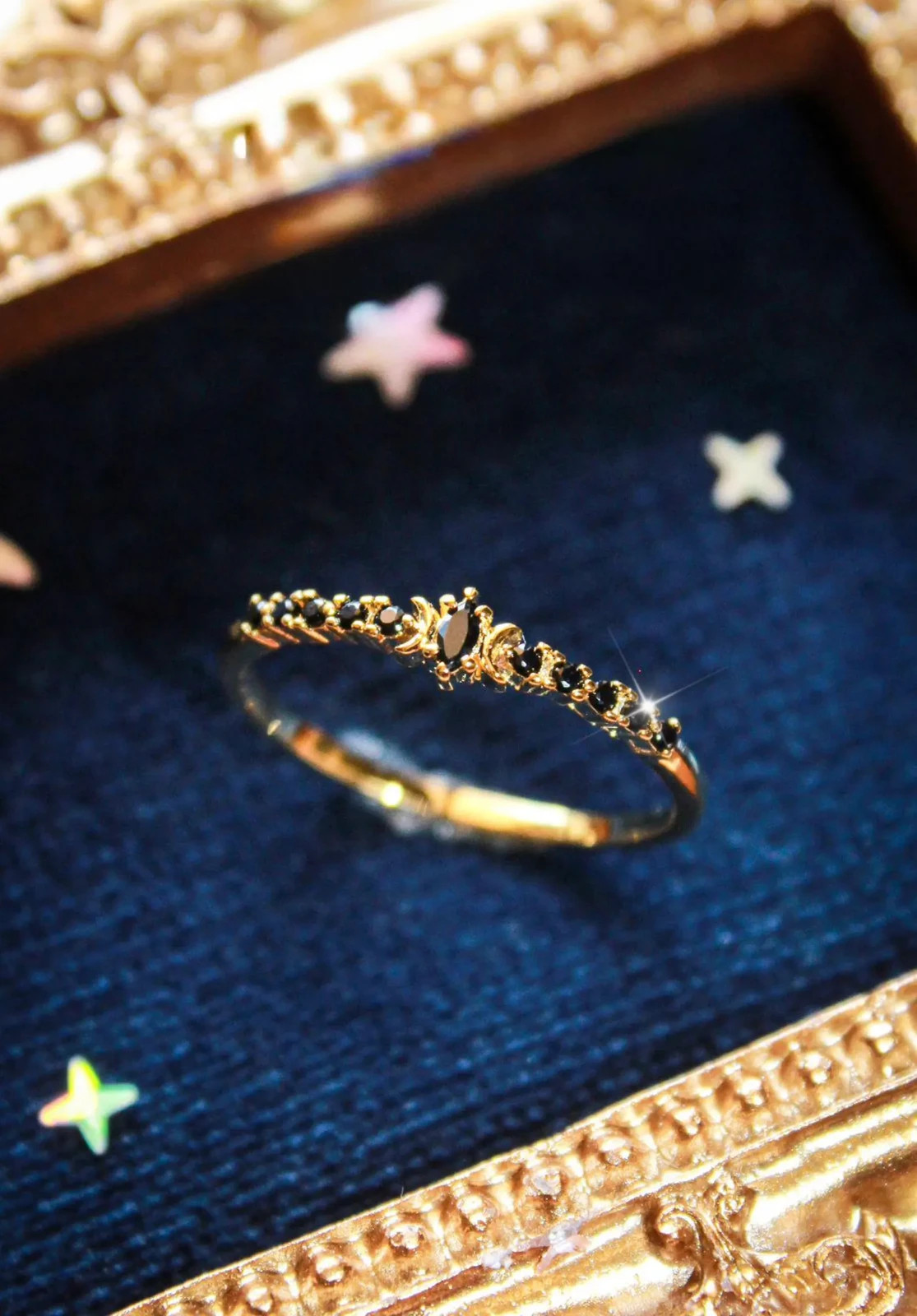 2.16 Ct Round Cut Simulated Black Diamond Engagement Ring 14k Yellow Gold Plated