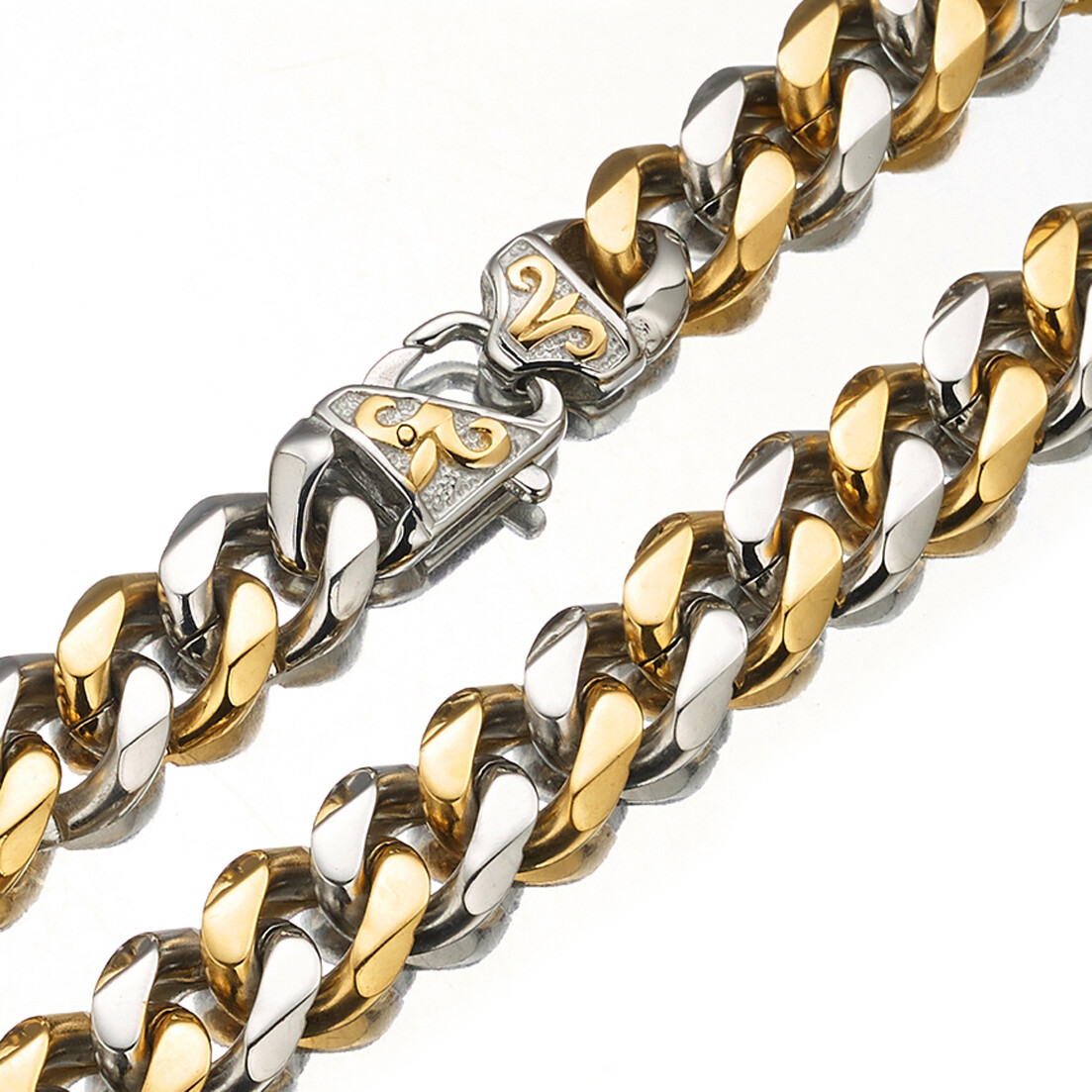 12/15mm 7-40inches Fashion Cuban Curb Chain Necklace Bracelet Stainless Steel