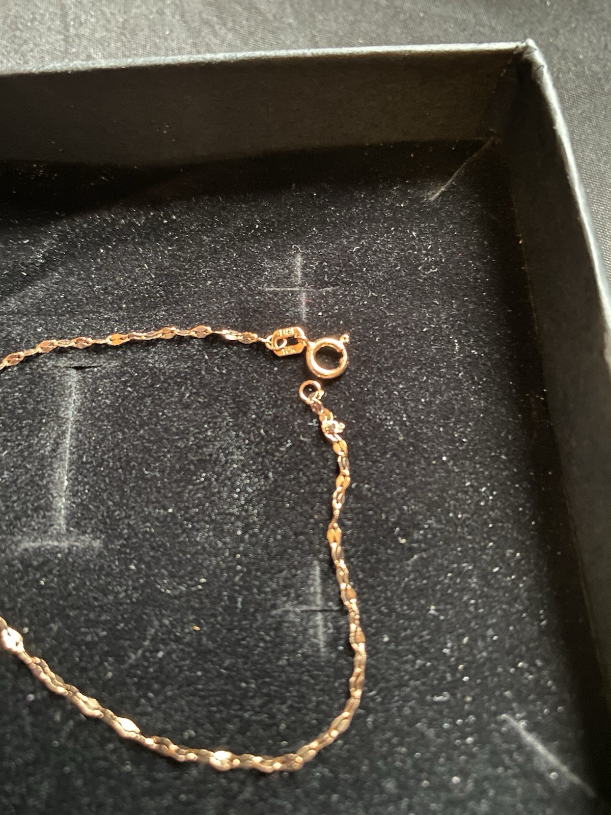 Real Solid 10K Rose Gold Mirror Link Bracelet 1.2mm 6.5 inches