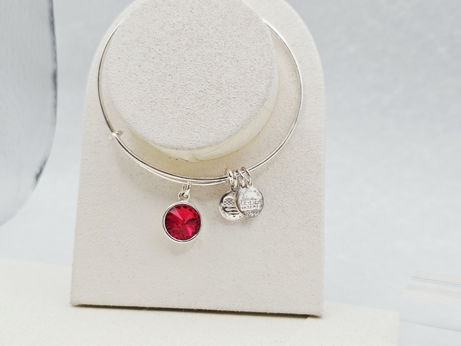 Alex & Ani July Birthstone Red Swarovski Crystal Charm Bracelet – Silver ✨