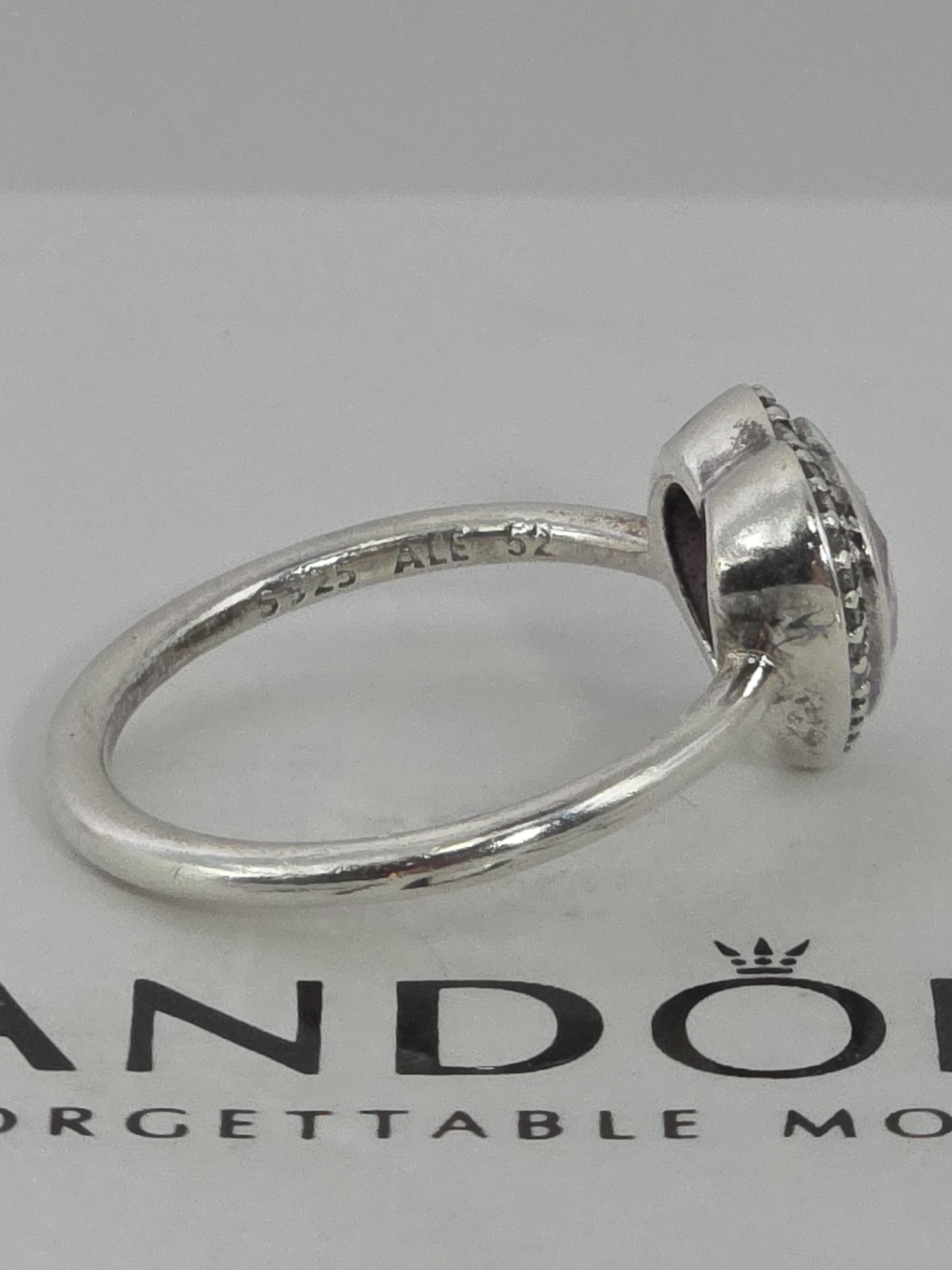 Pandora Sterling Silver Sparkling Love Ring US 6.0 EU 52 #190929CZ