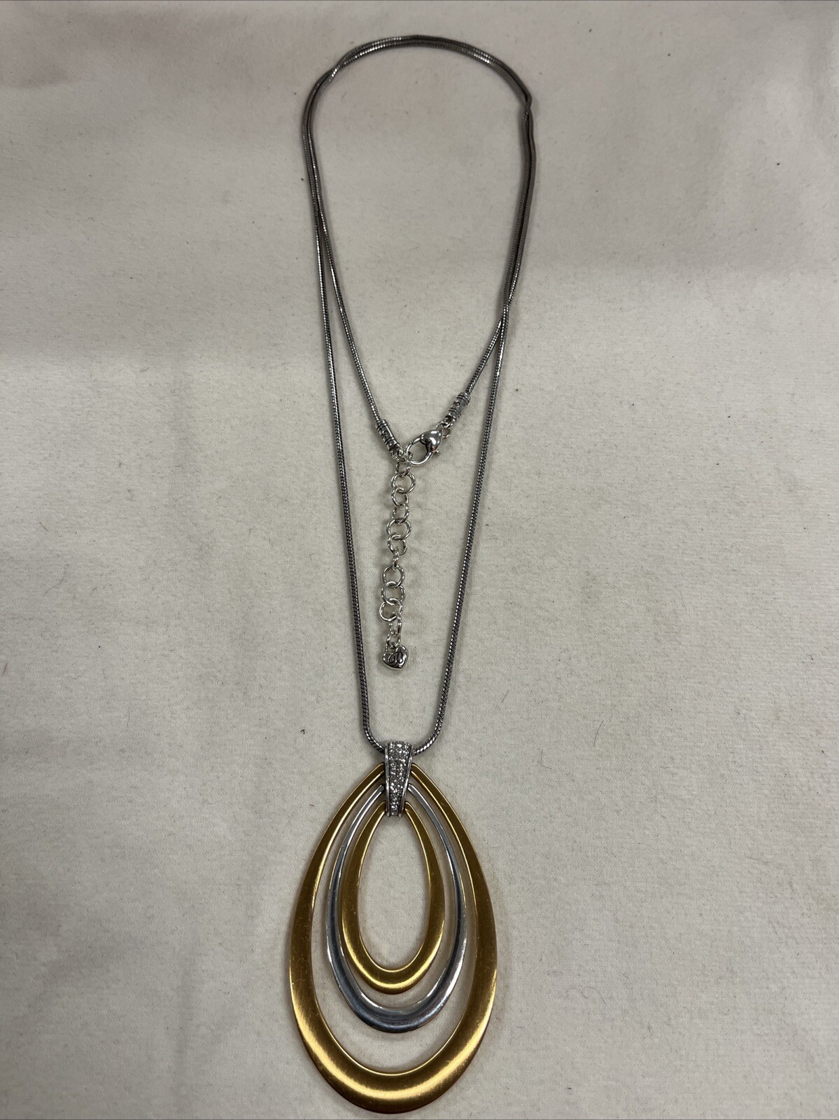 Brighton Silver & Gold Toned Meridian Swing Long Pendant Necklace 38 Inches