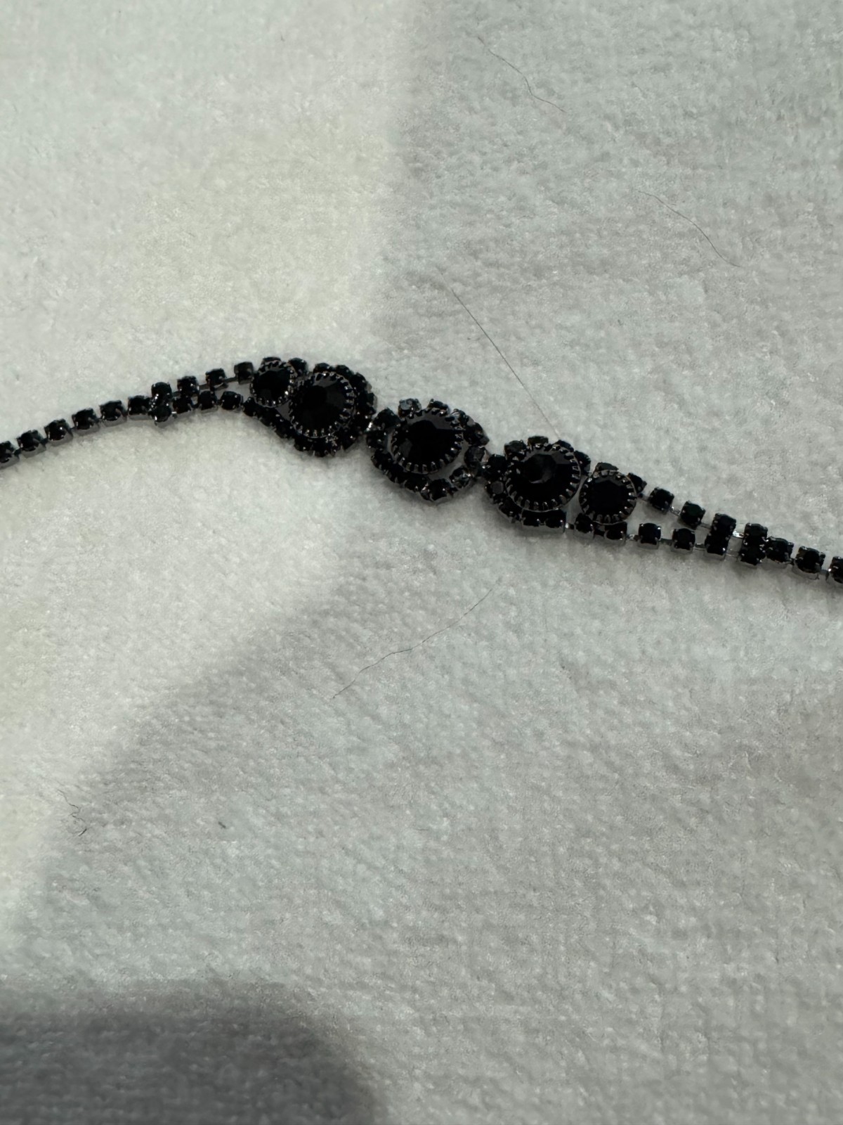 Crystal Necklace Earrings & Bracelet Jewelry Set Black