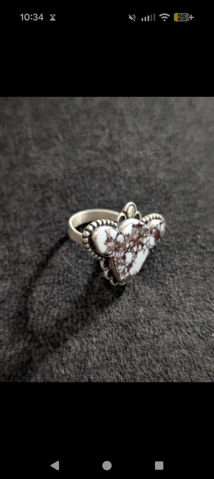 Sterling Silver Cow Wild Horse Bezel Ring Adjustable Statement Western Horse