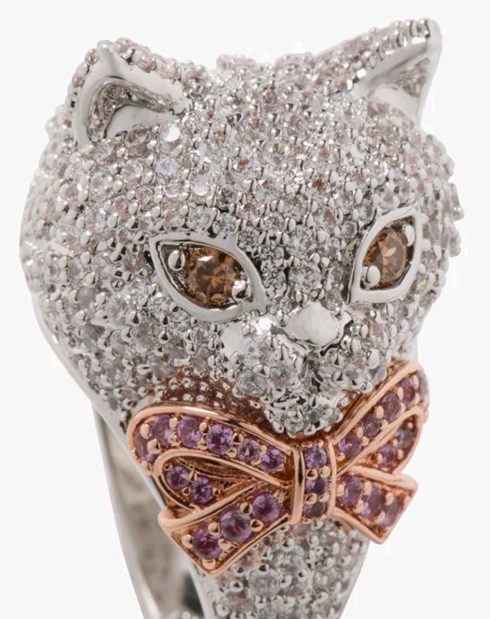 Kate Spade Beautiful Pawlina Cat Cocktail Ring Size 5 KJ236 New In Box $120+!