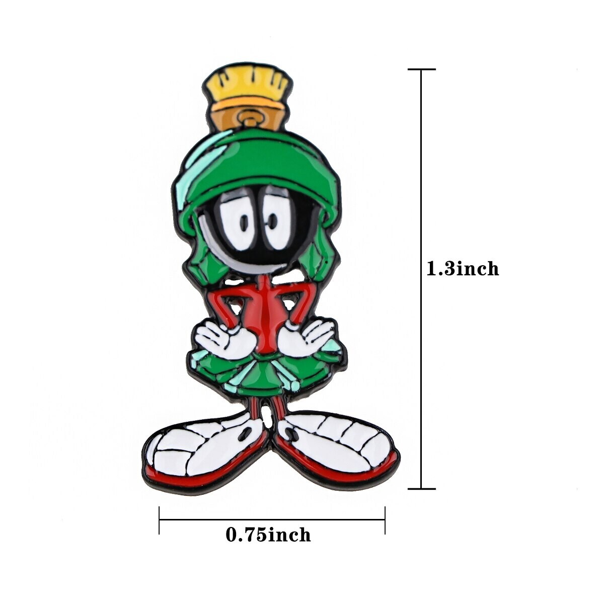 Marvin The Martian Cartoon Character Figure Enamel Metal Pin
