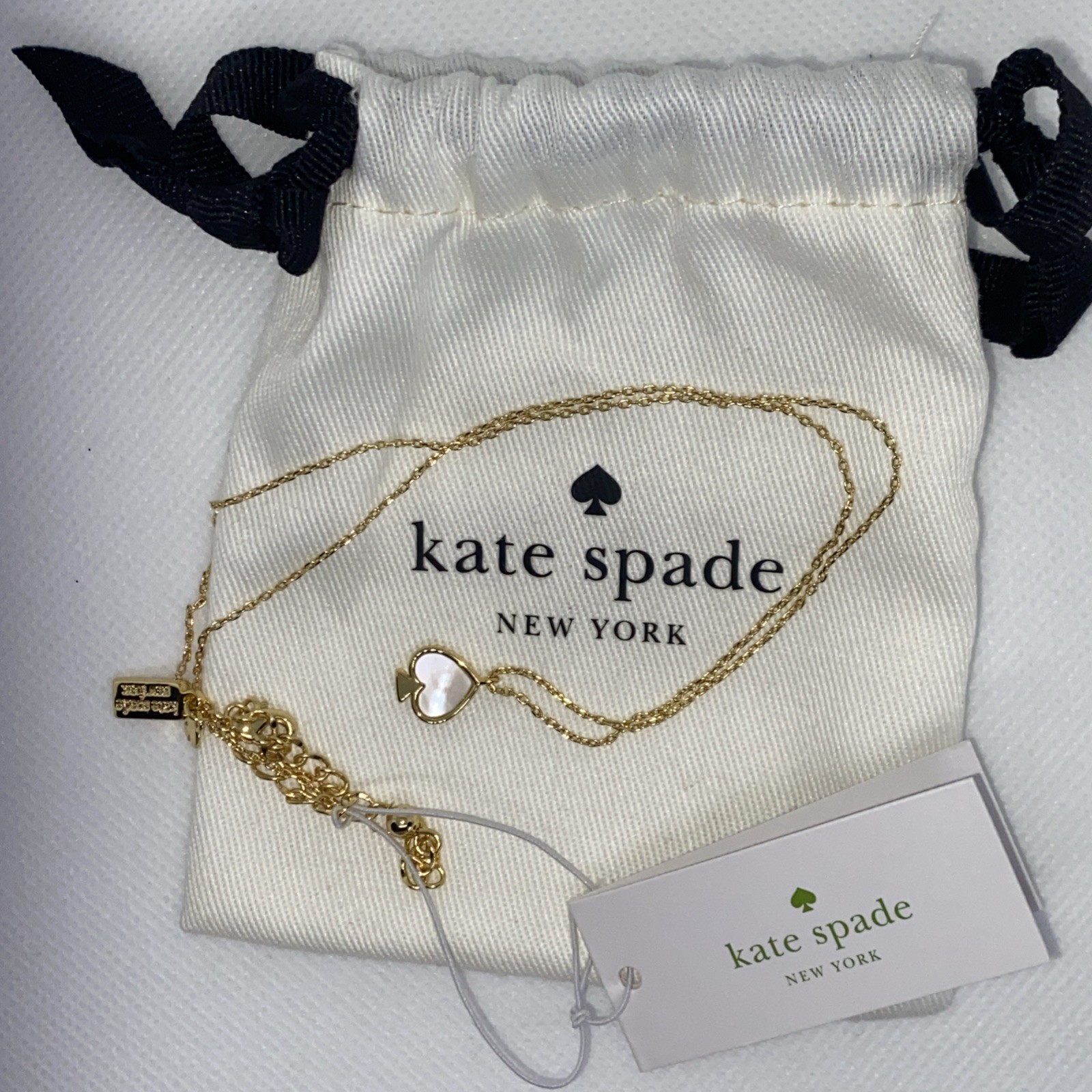 Kate Spade Everyday Spade Enamel Mini Pendant Necklace (Cream) NWT! MSRP $58