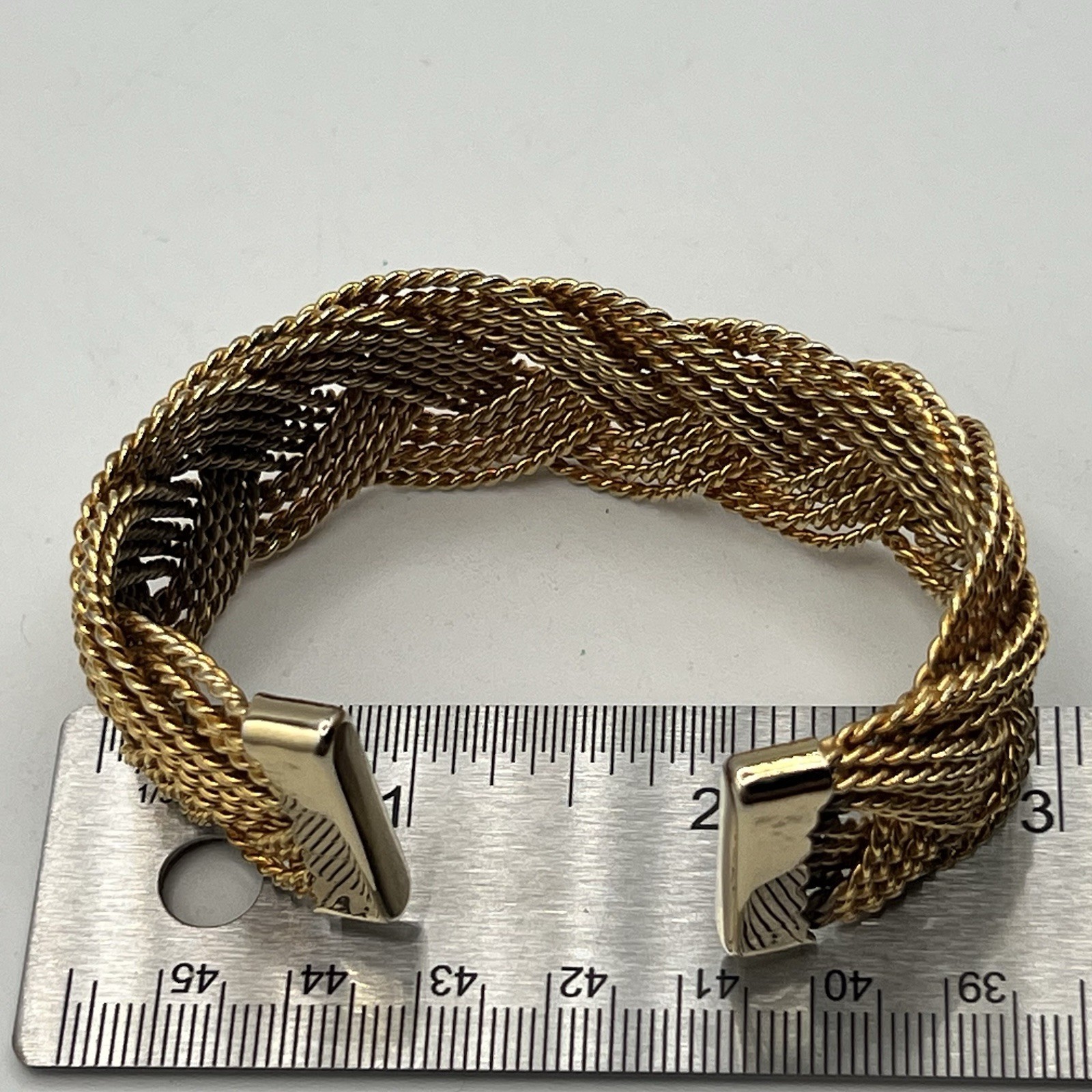 Wide Cuff Bracelet Lot Gold Tone Mesh Copper Openwork Statement Trio Bold Chunky