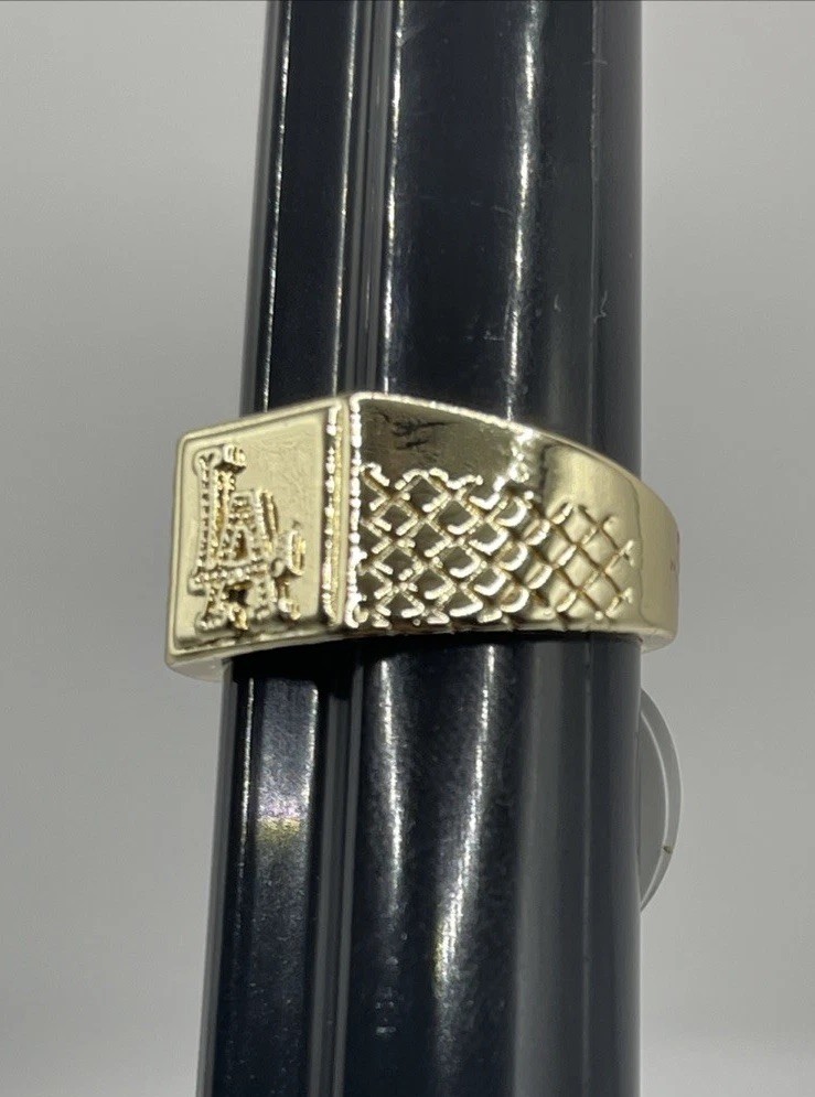 14k Gold Plated Dodgers Los Angeles City Louisiana State LA Ring Size 10.75