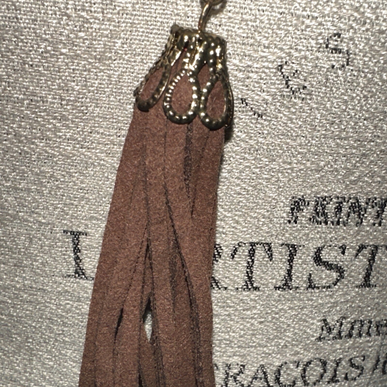 Macys Boho Turquoise Wood Bead Tassel Necklace Suede Cord Western Statement