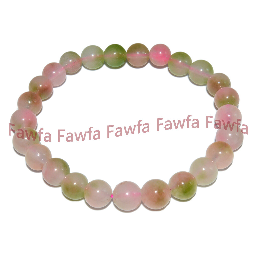 8/10/12/14mm Pink Green Multicolor Jade Round Gems Beads Necklace Bracelet Set
