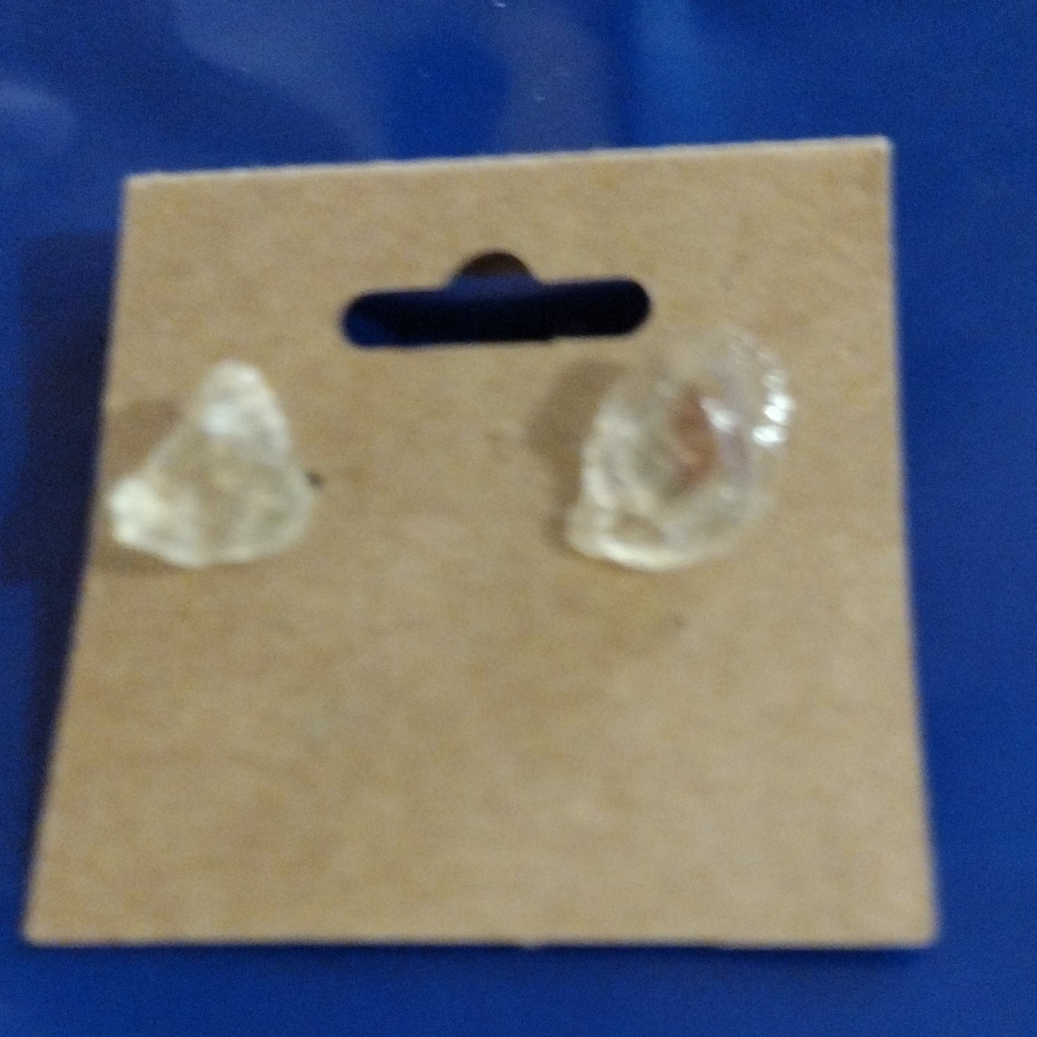 Oregon Sunstone Irregular Shape Stud Earrings for Lobe Approx. 1 in Diameter