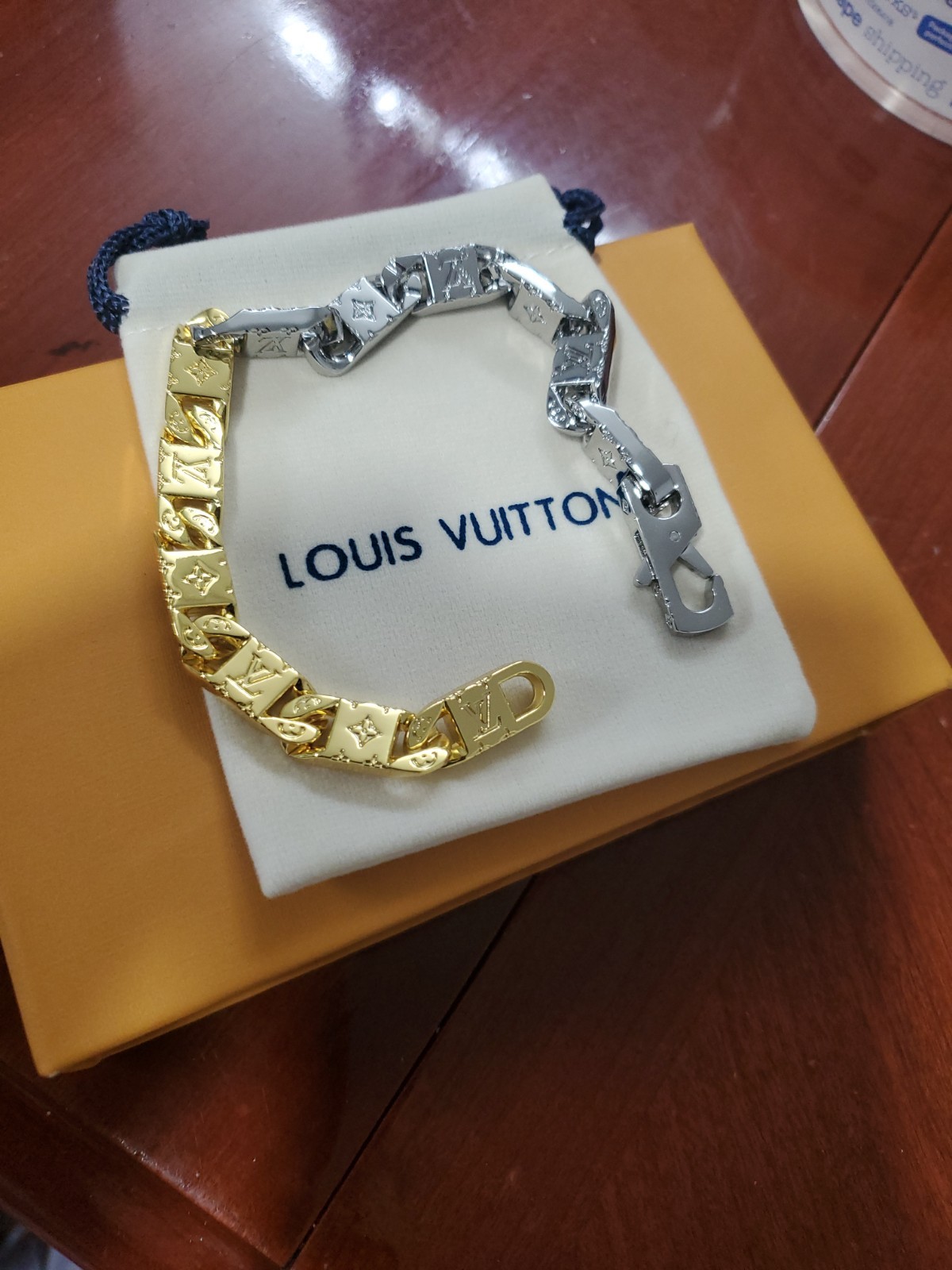 LOUIS VUITTON Bracelet Monogram 2 Toned Colorful Beautifull Just Gorgeous 7.48″