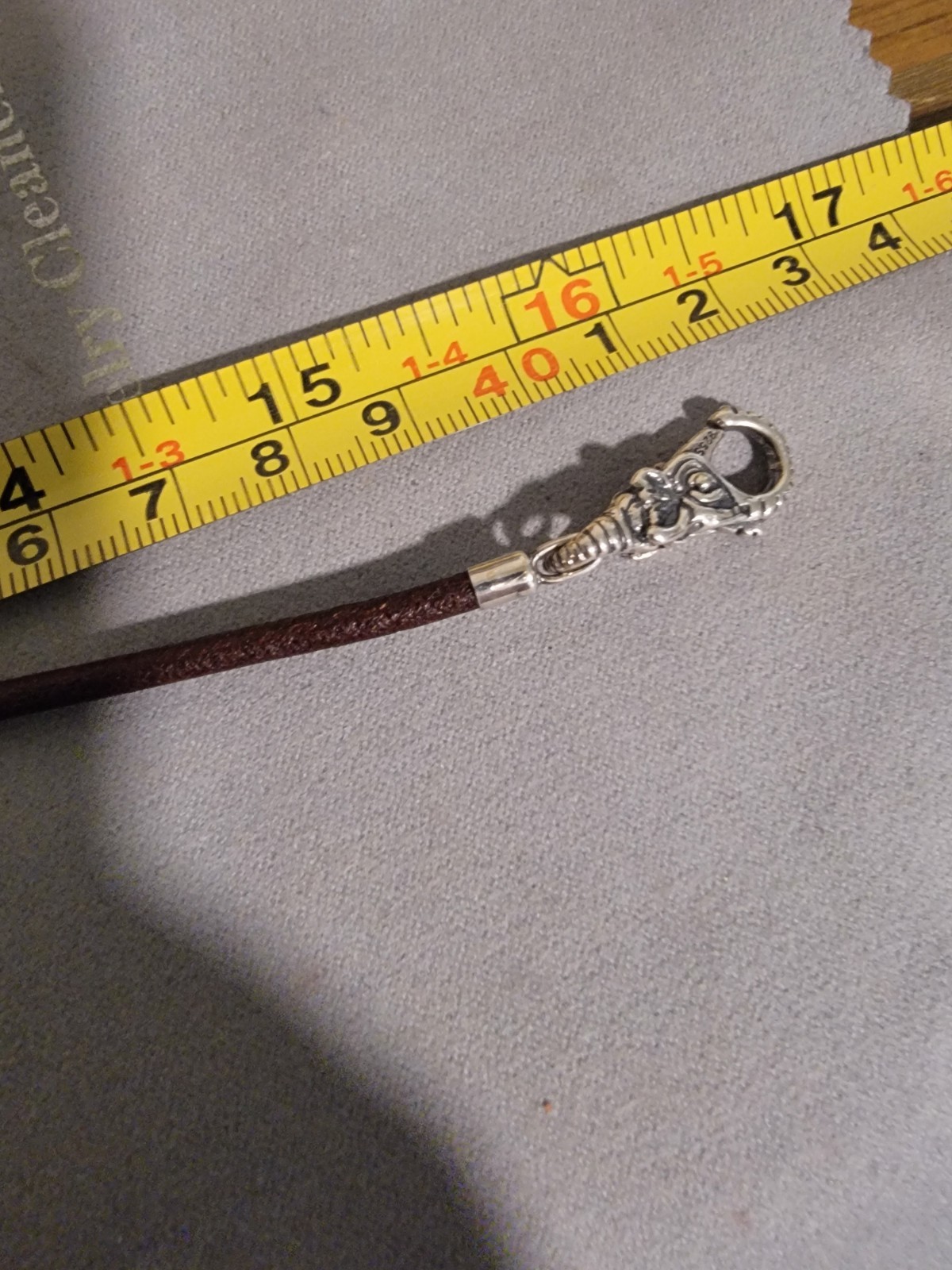 Trollbeads Elephant Lock Clasp LAA 925S Sterling Silver With Leather Necklace