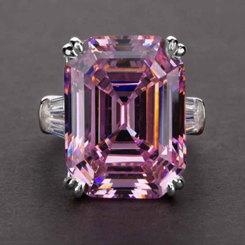 Gorgeous 925 Silver Filled Wedding Set Ring Women Cubic Zircon Ring Sz 6-10