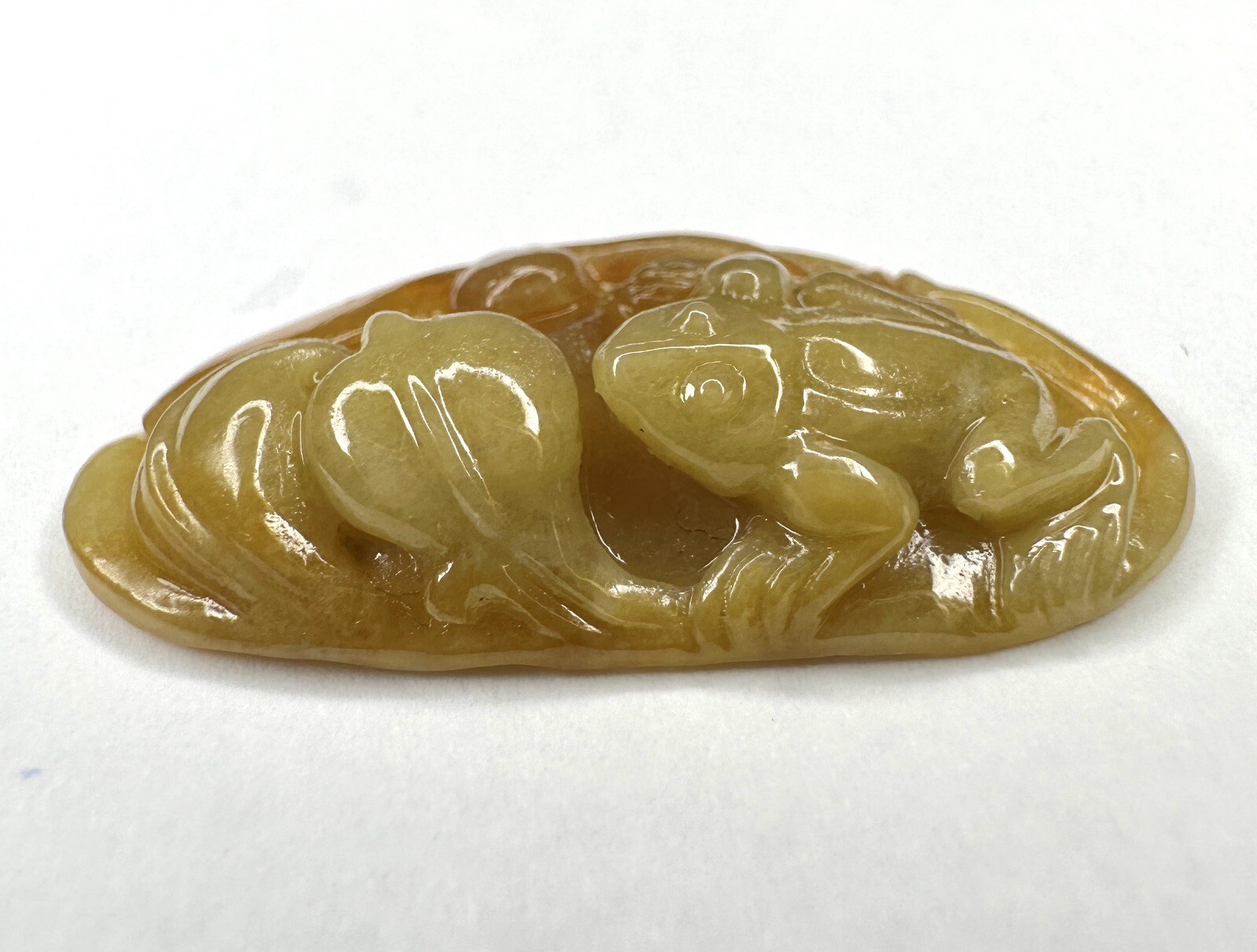 4.04g, Authentic Natural Burmese Lucky Frog On the Lotus Jadeite Jade Pendant