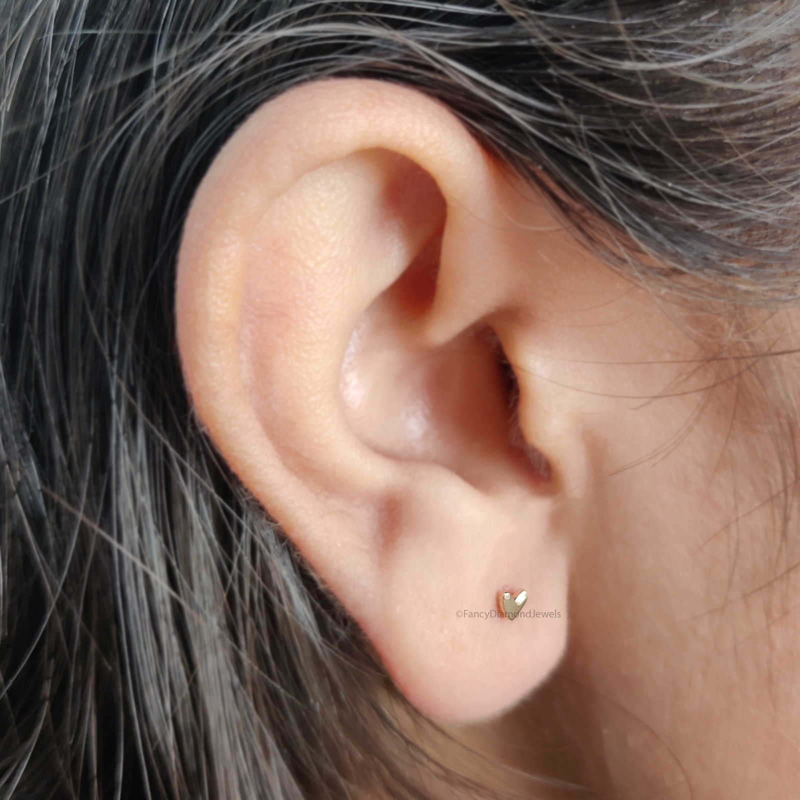 Heart Internally Threaded Labret tragus stud conch earrings flatback labret stud