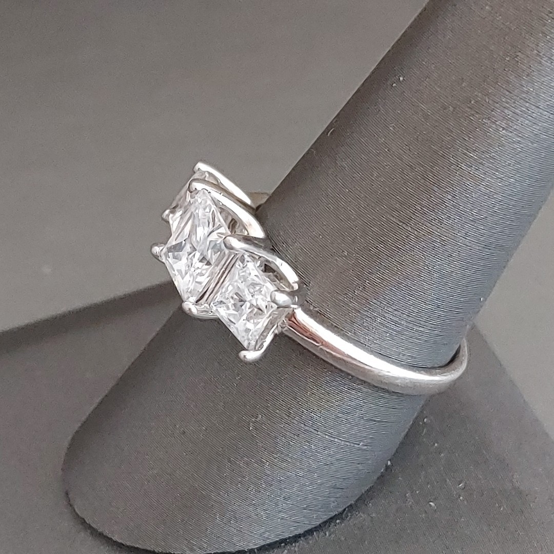 925 Sterling Silver CZ Engagement Ring Cubic Zirconia JCM Size 9