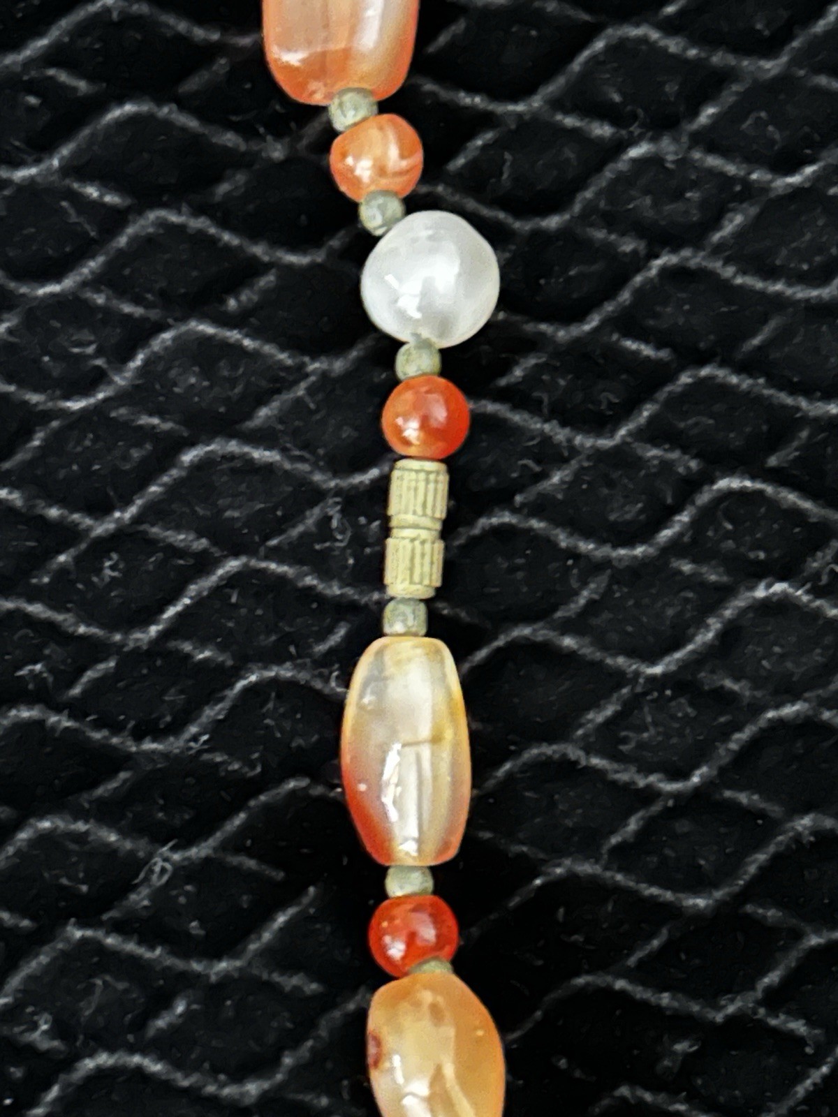 Necklace Long Chunky Artisan Boho Statement Jewelry 32in Agate Stone Beaded