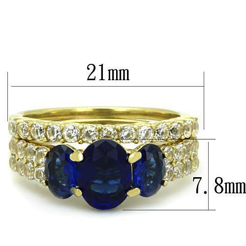 TK1720 – IP Gold(Ion Plating) Stainless Steel Ring with Synthetic Synthetic