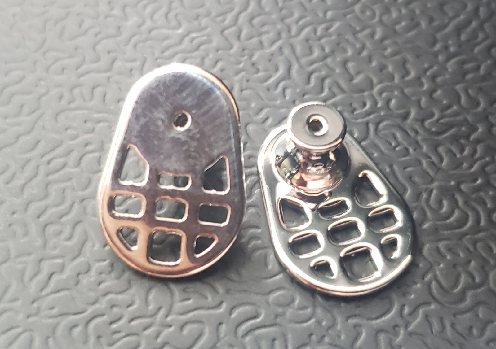 1 Pair Large Size Pierced Earring Back Support Silver Tone Push On