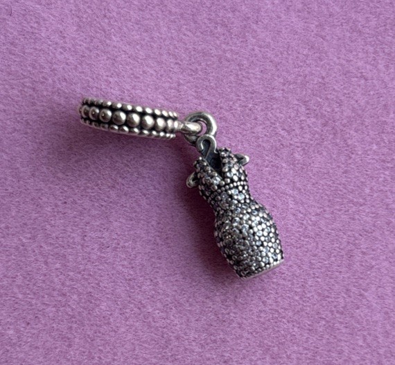 Pandora Dazzling Dress Dangle Charm #792062CZ~ S925 ALE