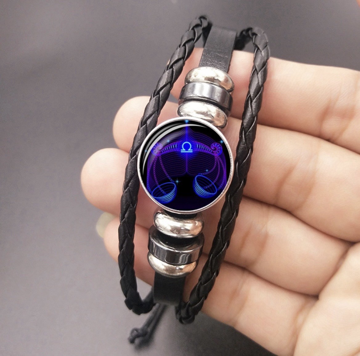 12 Zodiac Constellation Bracelet Luminous Braided Adjustable Men Women Kids