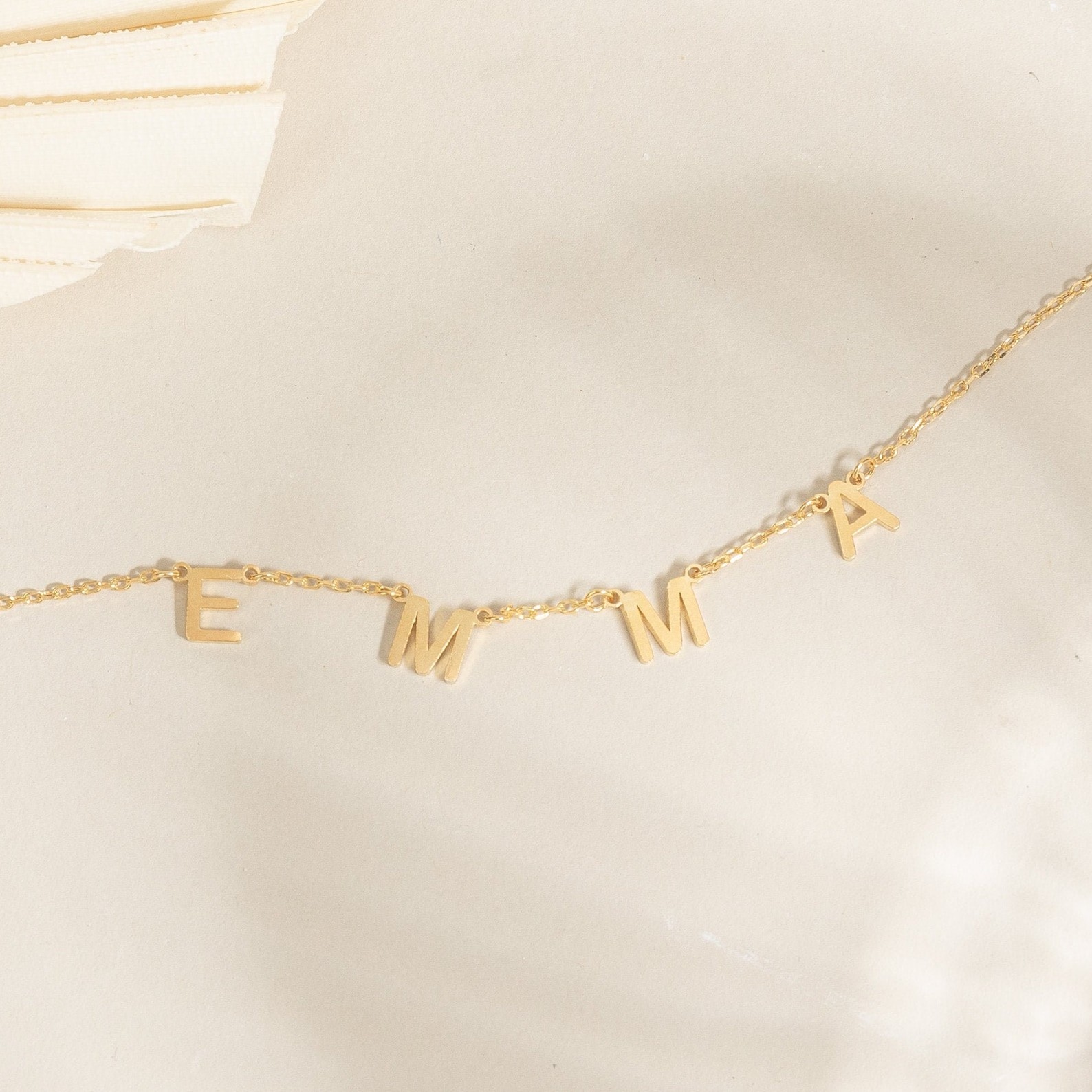Minimalist Custom Letter Name Charm Necklace Personalized Birthday Gift NM54F77