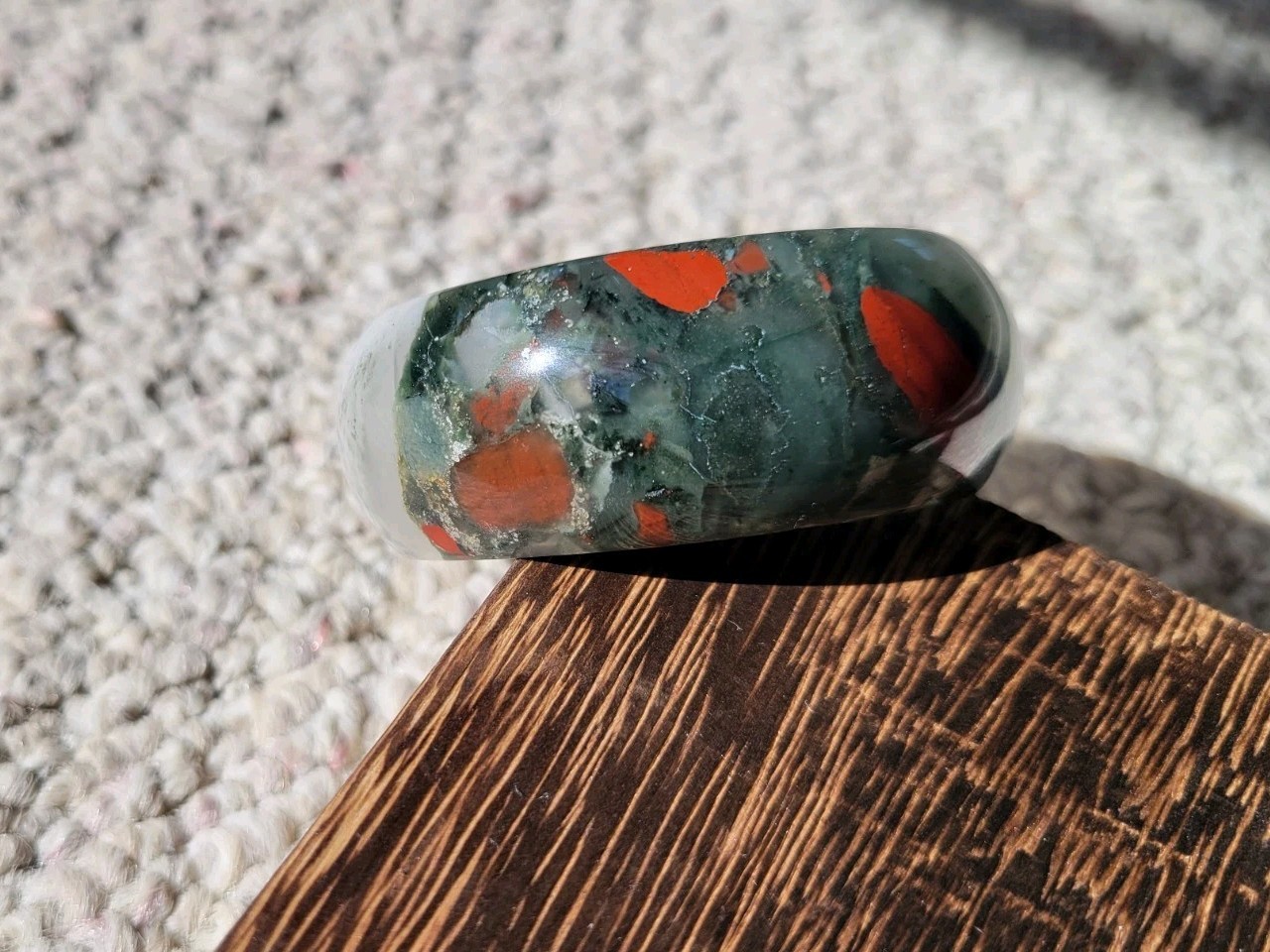 Natural Dragon Blood Jasper Stone Quartz Bangle 55mm-56mm Bracelet Heliotrope