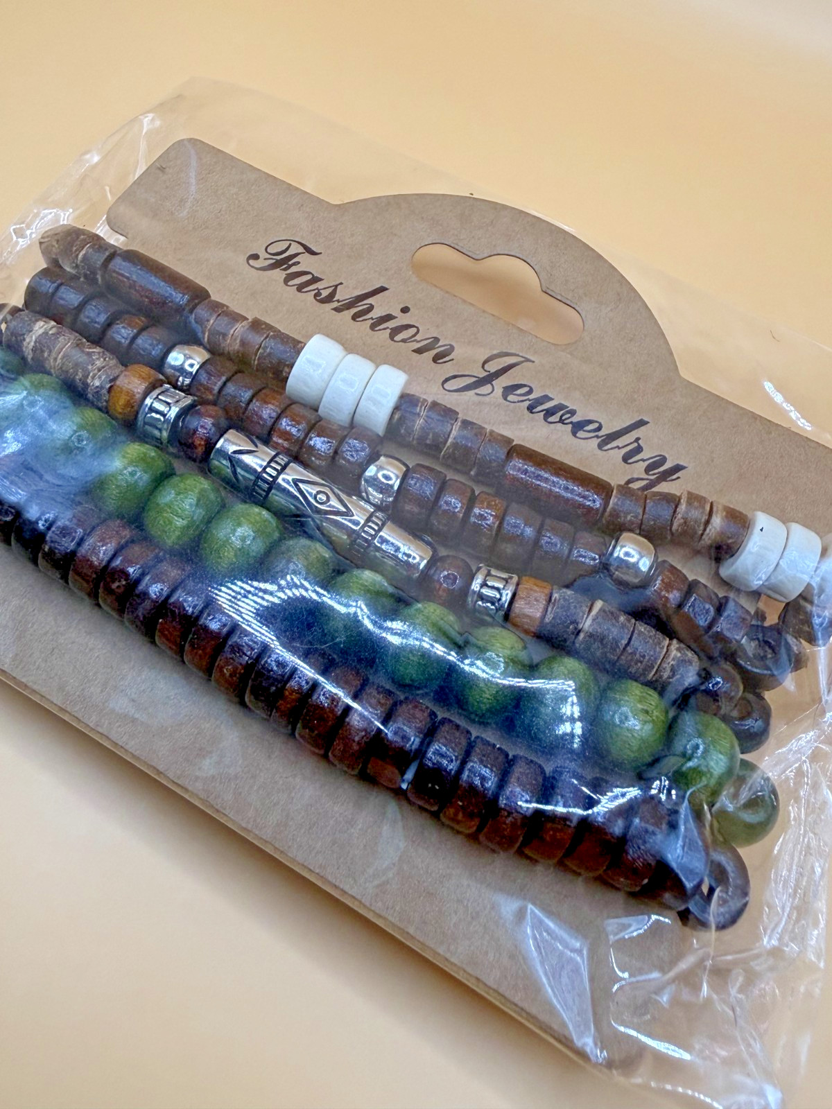 5 Pc Beaded Bracelet Set – Stretch Bracelets – Boho Stackable Jewelry – New