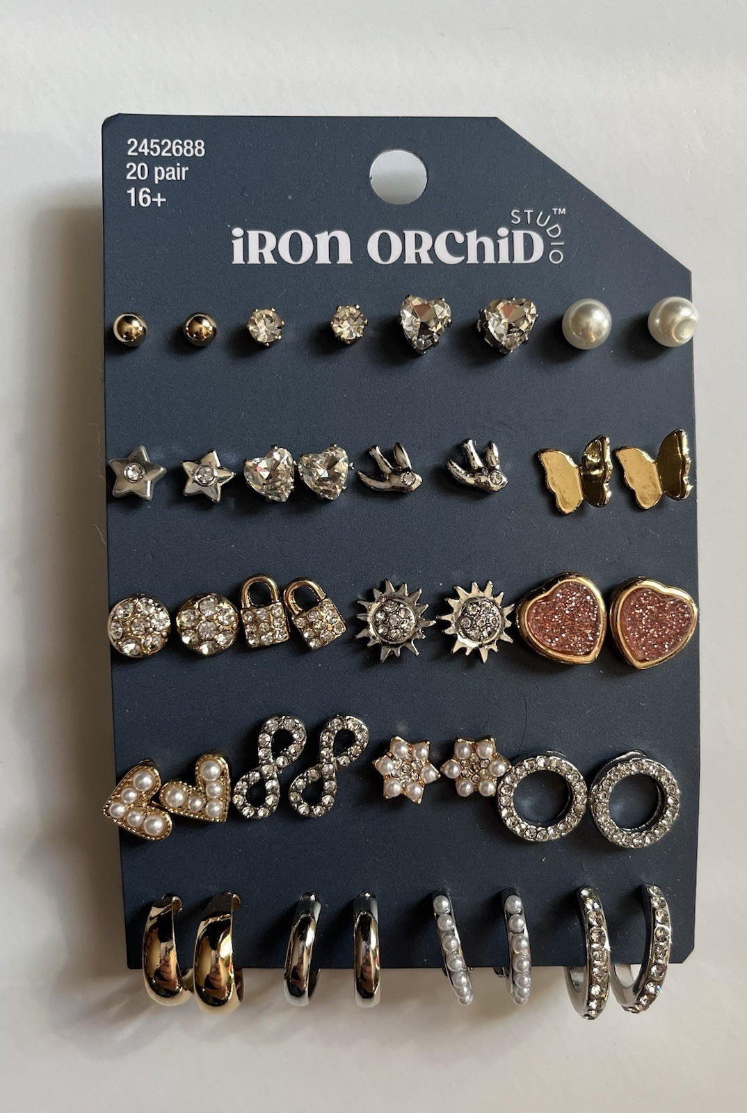 Iron Orchid Studio Simple & Shiny Post Earrings, Nickel Free, 20 Pair Packet