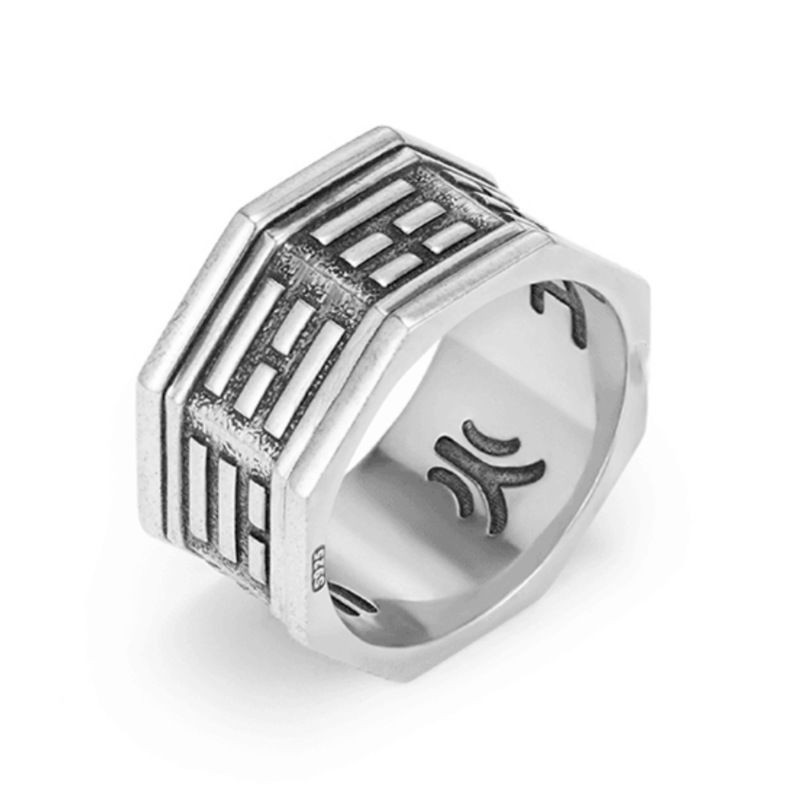 New Taoist Five Elements Bagua Ring Mens Kanyu Band