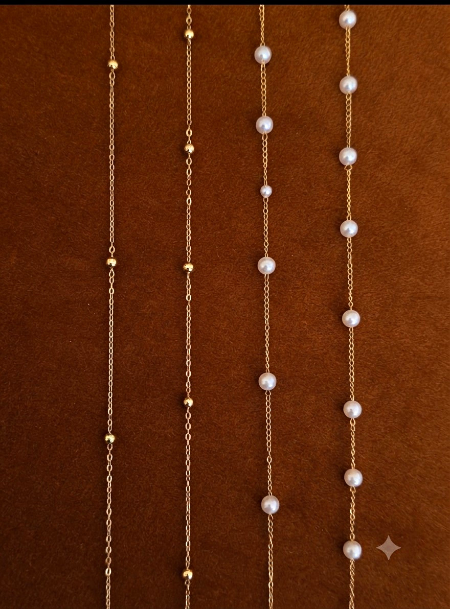 Gold Plated Layered Station Pearl Y-Drop Necklace 15+2 in & 20 in Chains