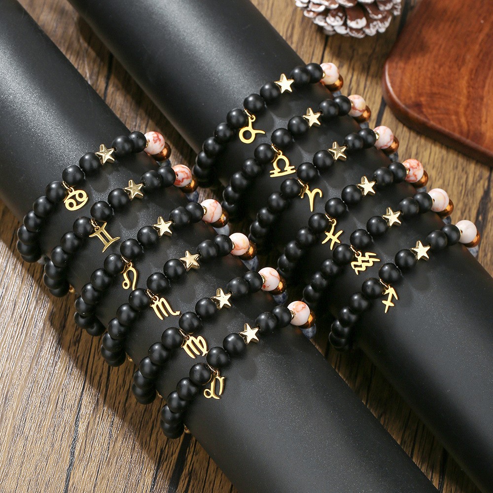 12 Constellations & 8 Planets Natural Stone Beads Friendship Bracelets Gifts