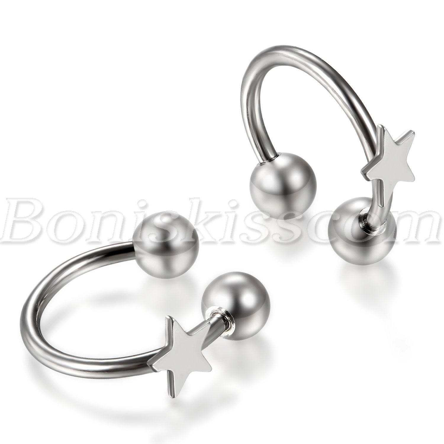 Women’s Stainless Steel Pierced Nose Studs Ear Cartilage Earrings Body Jewelry