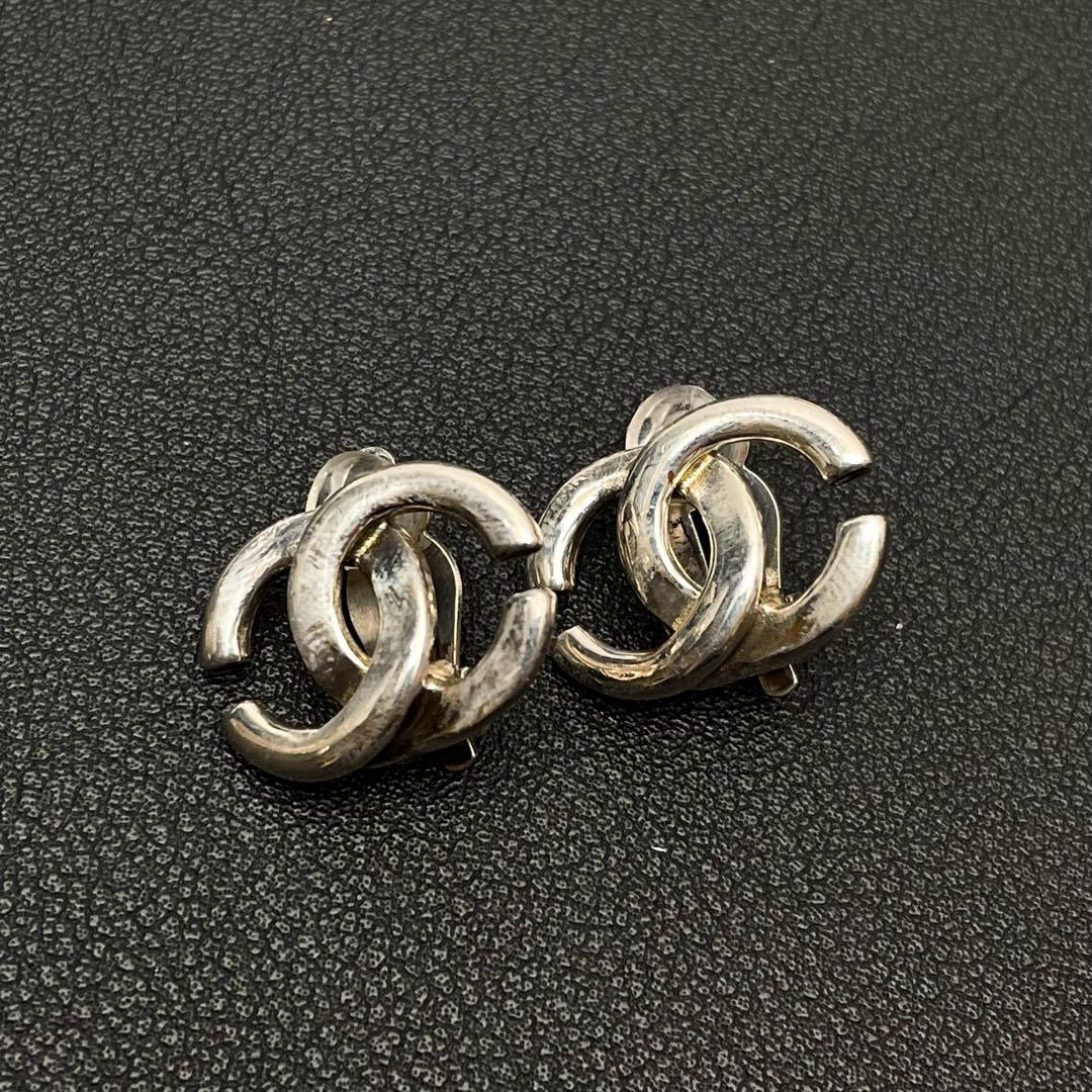 Chanel Coco Mark Earrings 01P Silver Twist Icon Coco Women’s Jewelry Accessories