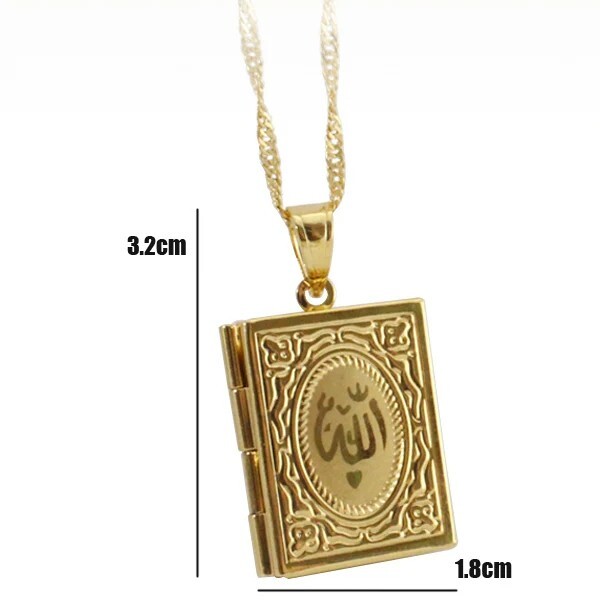 Allah Necklace Gold Muslim Pendant Men Islamic Jewelry Arabic Women