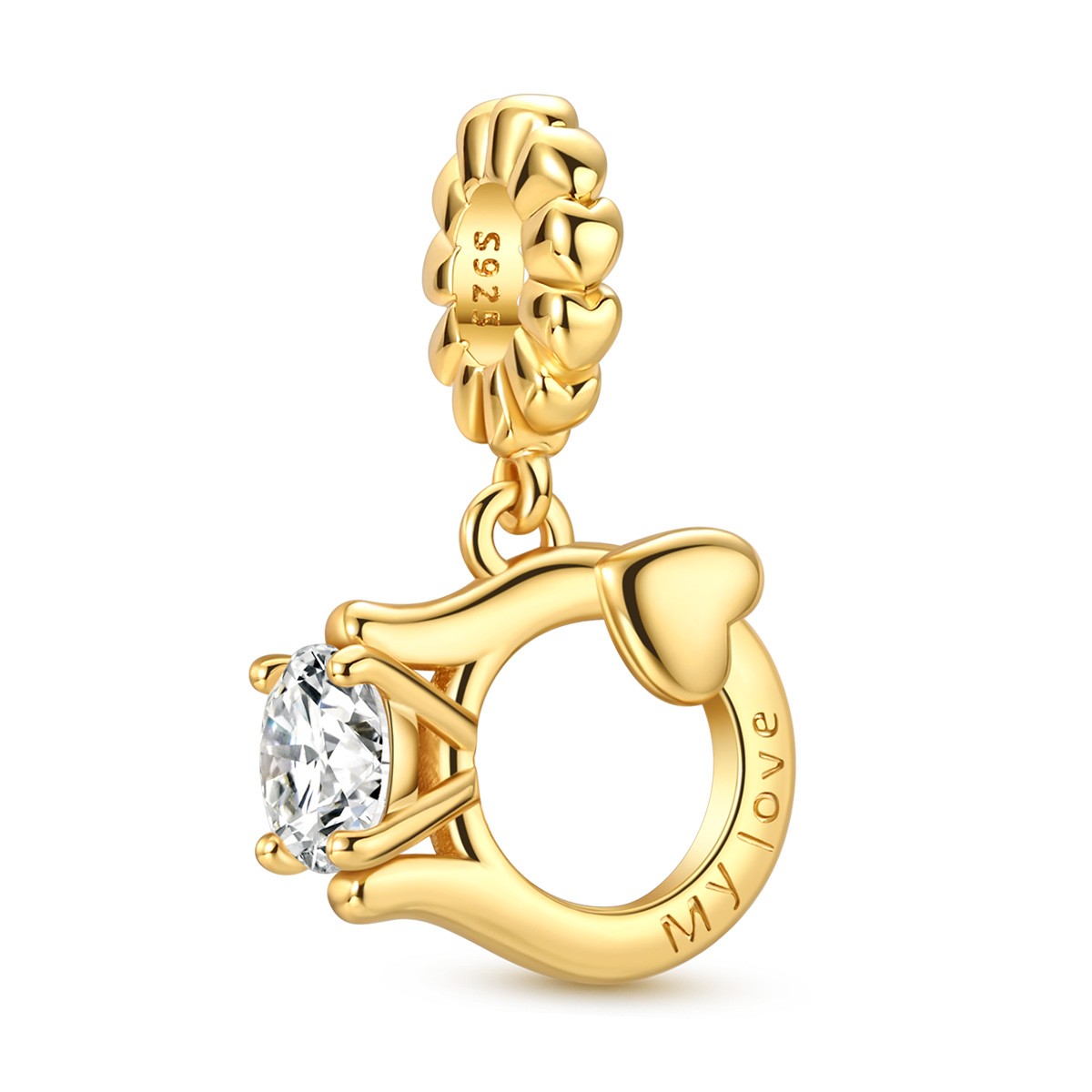 MULA European Golden 925 Sterling Silver Charm CZ Love Cross fit Women Bracelet
