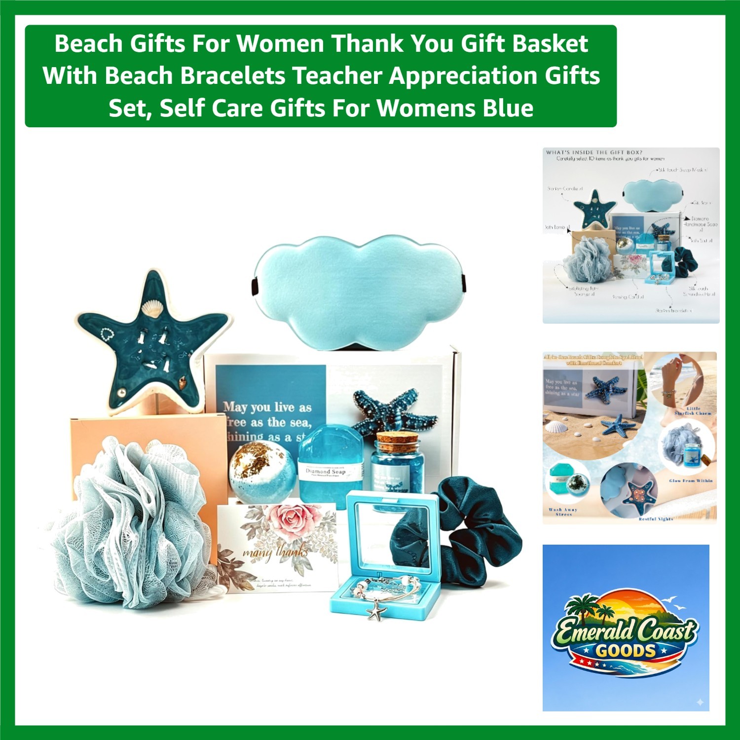 Natural Ocean Gift Basket for Women – Relaxing Self-Care Rituals & Keepsakes