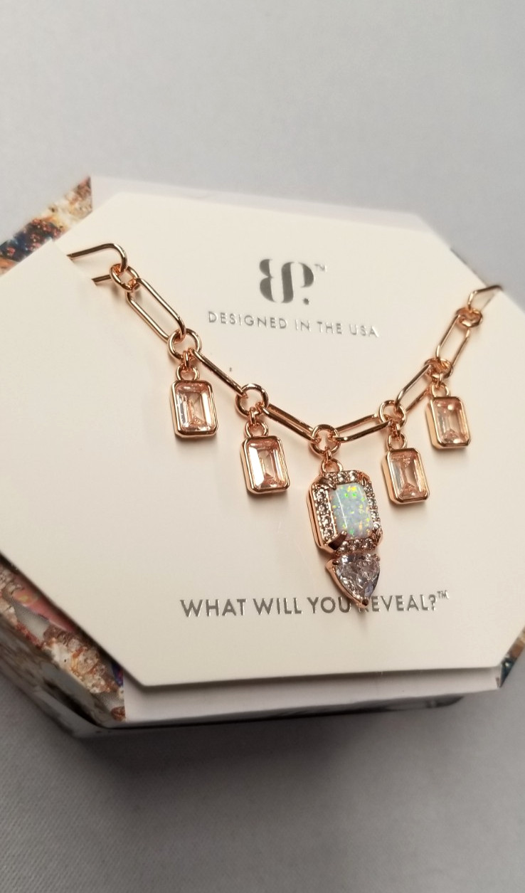 Bomb Party NK86438 A Twirl Of Truth Lab Grown Opal Necklace 18″+2.5″