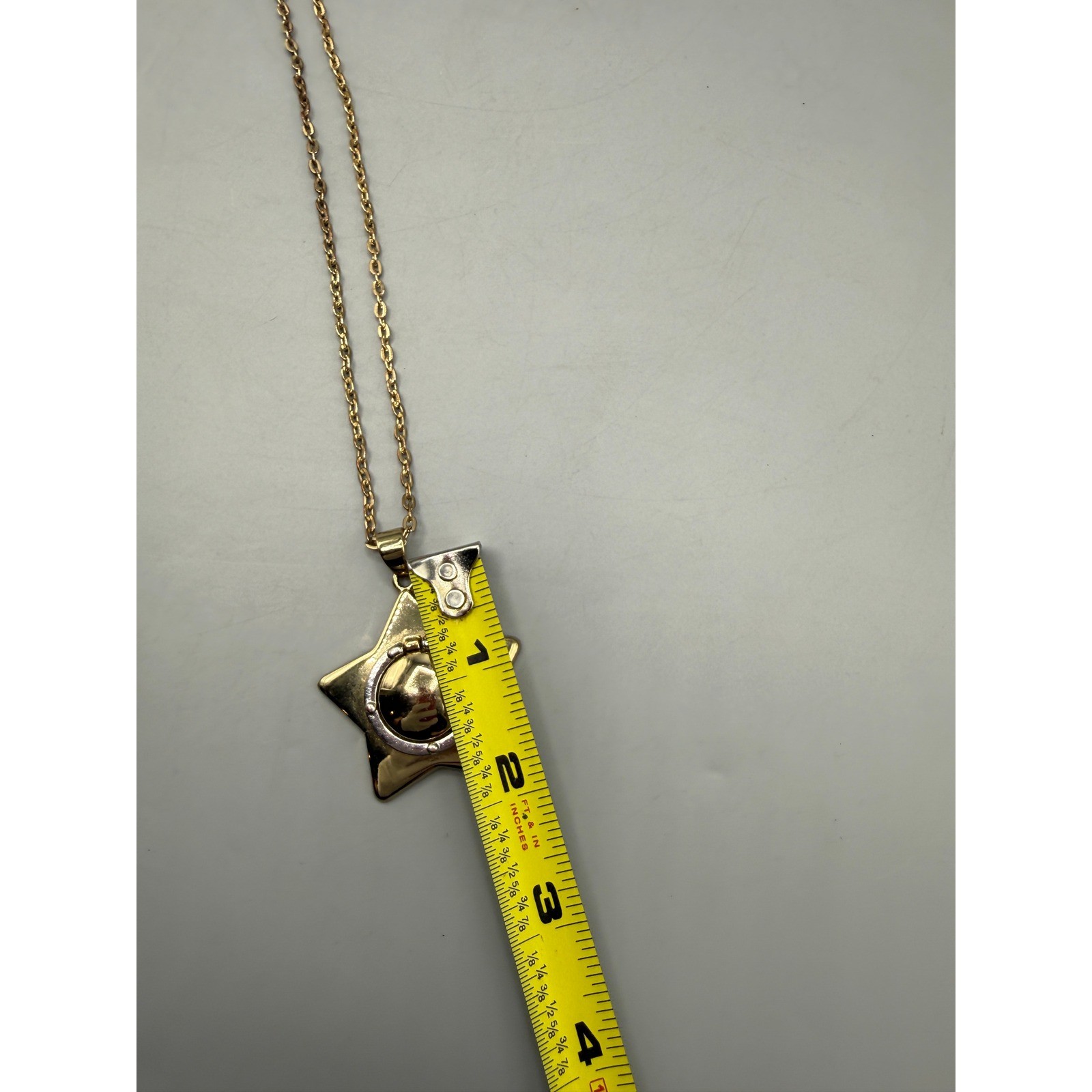 Sailor Moon Gold Star Locket Pendant Necklace Anime Cosplay Vintage Style